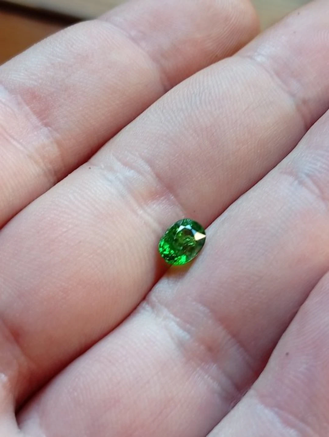 1 pcs Green Tsavorite - 1.03 ct - Antwerp Laboratory for...