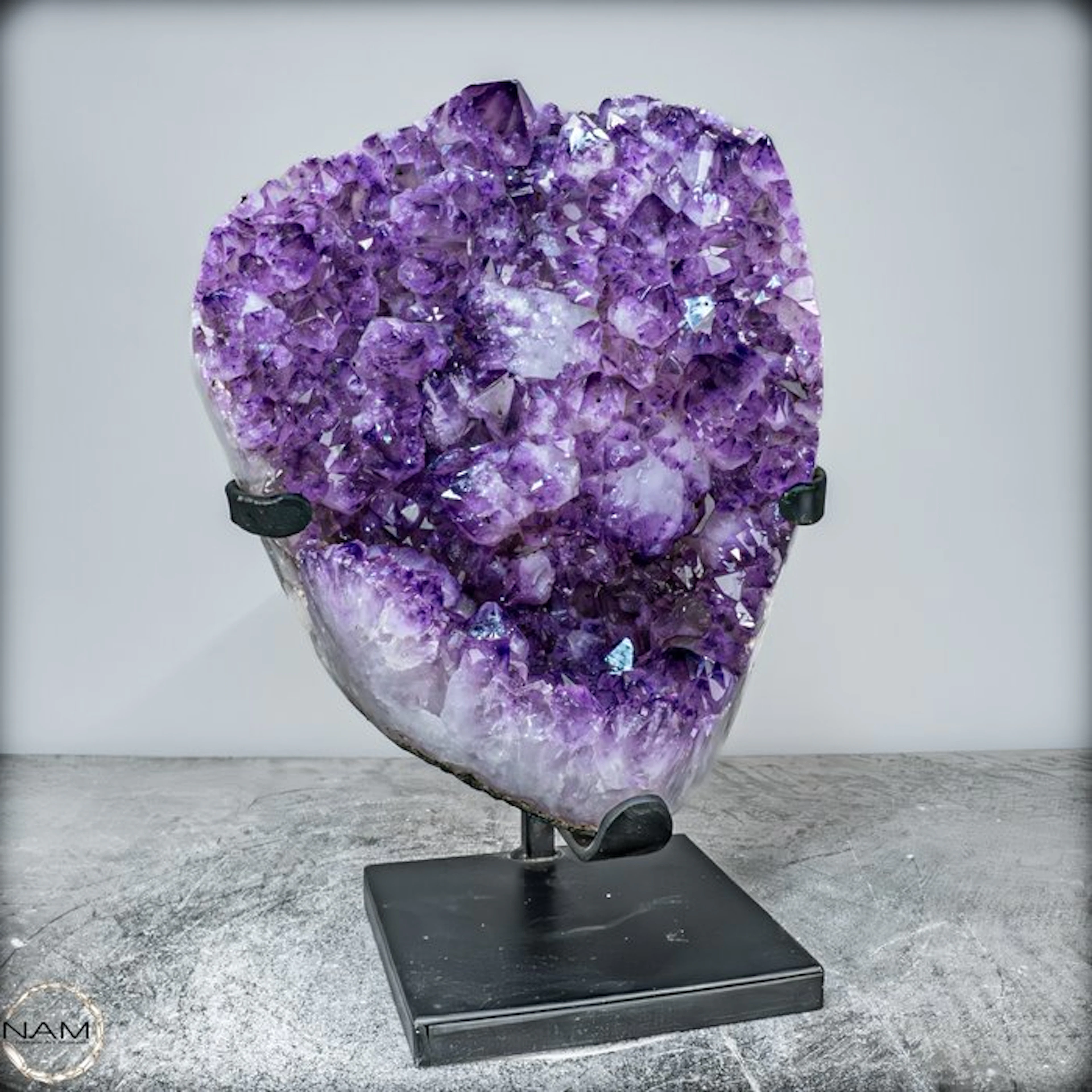 Fantastic amethyst druzy on a stand Anahi Mines, Bolivia- 9940.34 g