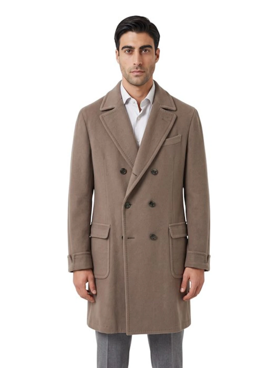 SANTANIELLO SALERNO - 46 IT - Coat Beige Double-Breasted...