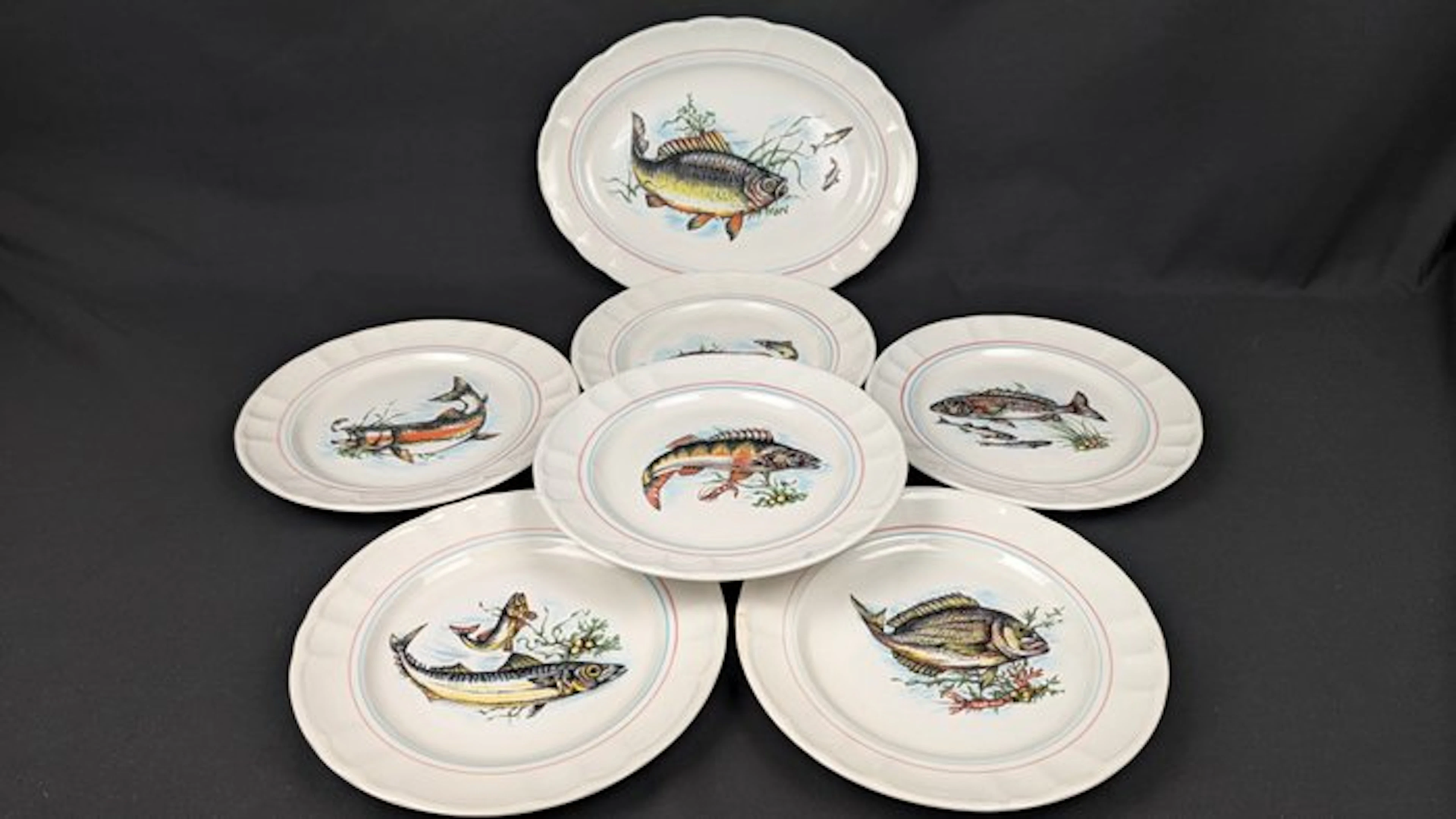 Ceramica Civica Castellana - Fish serving set (7) - Porcelain - For 6 people