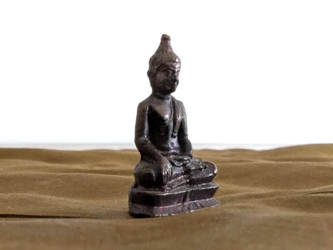 Miniature Bronze Buddha Shakyamuni - Late Ava or Pagan...