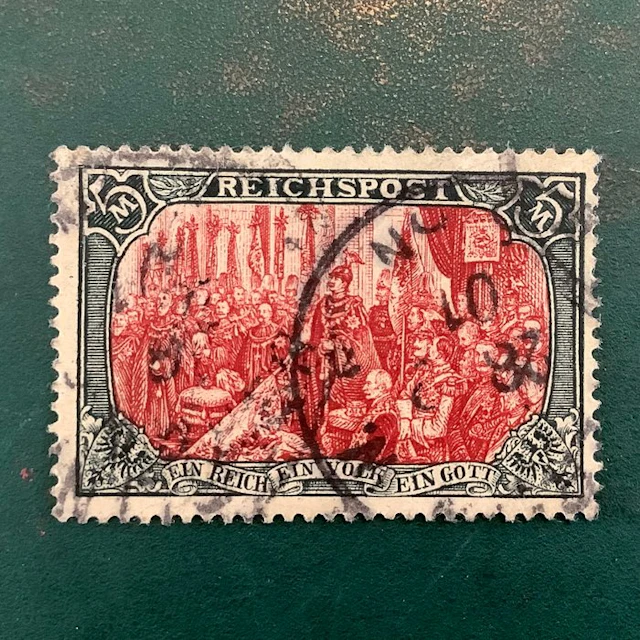 German Empire 1900 - 5 Mark Reichspost Type II - Michel 66 II