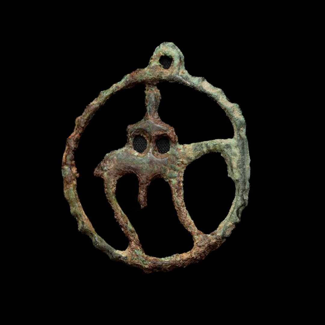 Viking Era Bronze Openwork Horse and Rider Pendant - 54 mm (No reserve price)