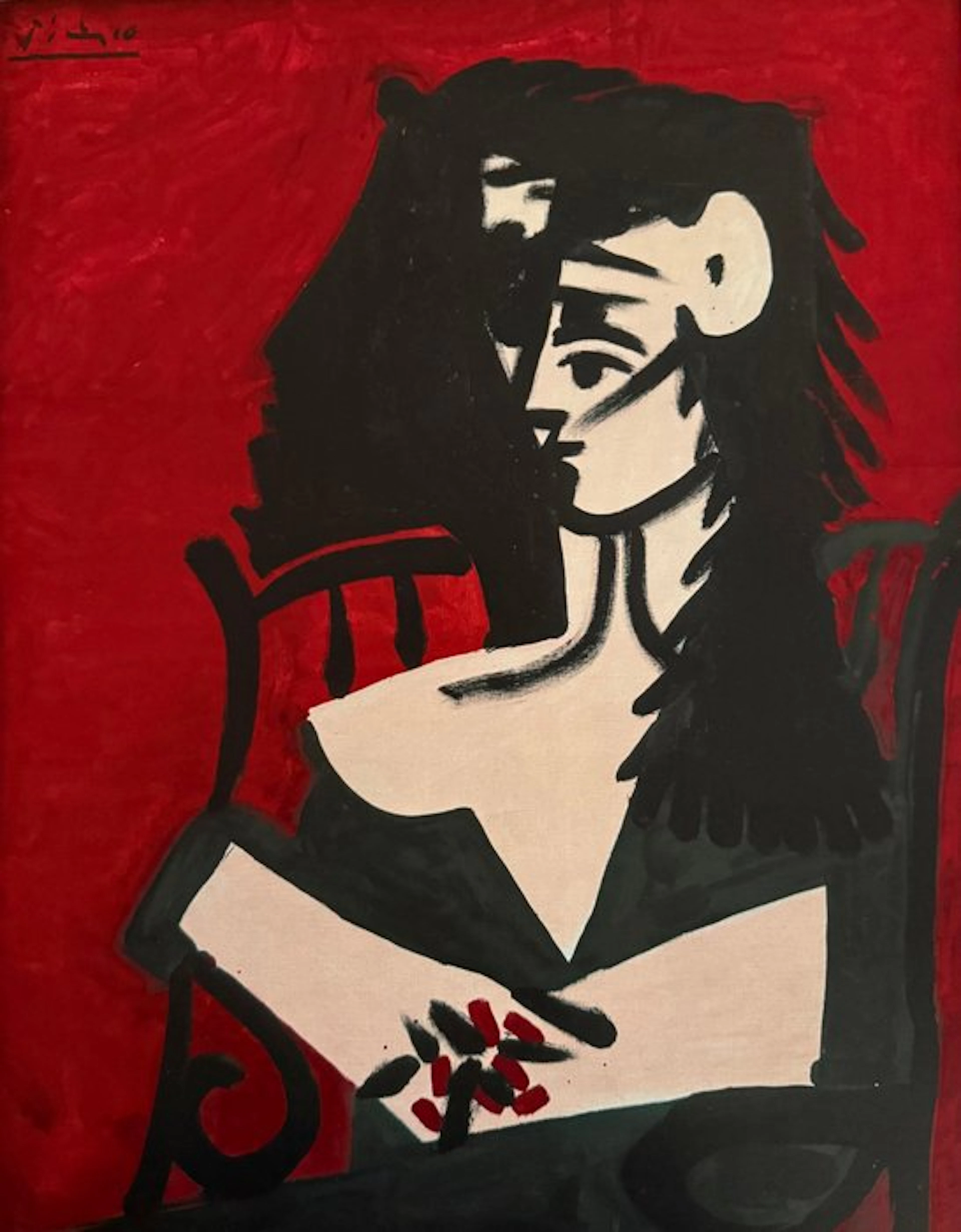 Pablo Picasso (1881-1973) - "Jacqueline a Mantil, 1959”. Gesigneerd