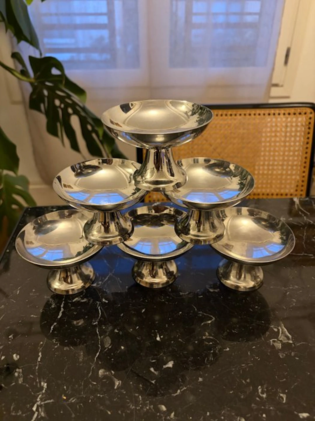 Guy Degrenne - Dessert service (6) - Steel