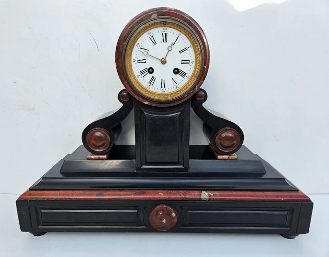 mantel clock - H Luppens - Antique Marble, Brass - 1880-1920