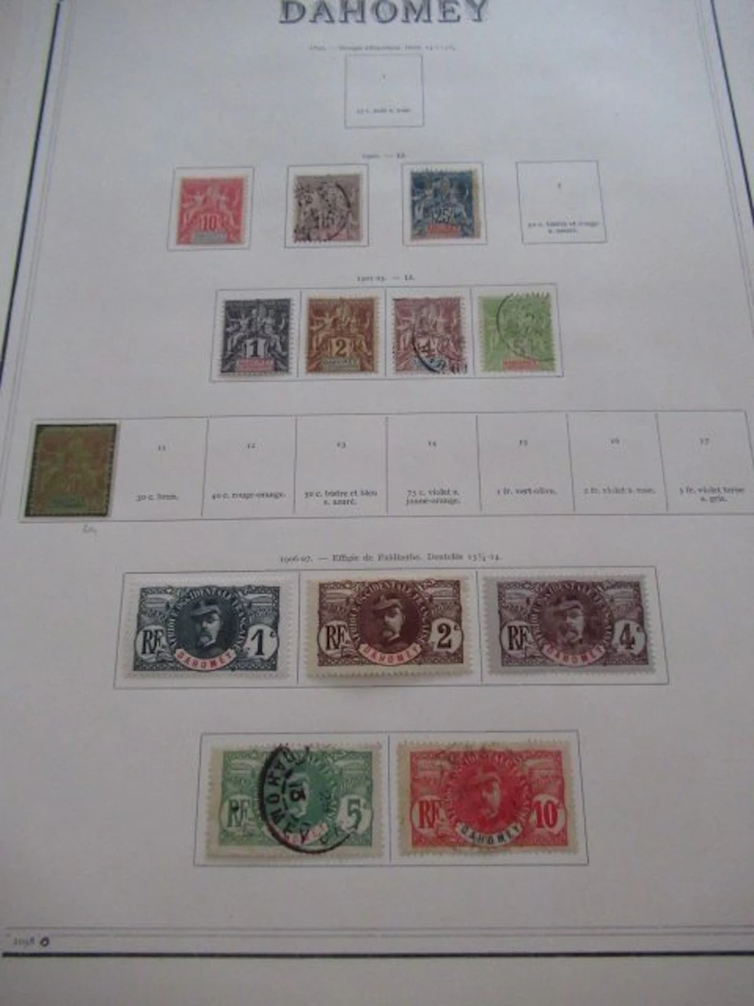 Dahomey - collection avancée de timbres
