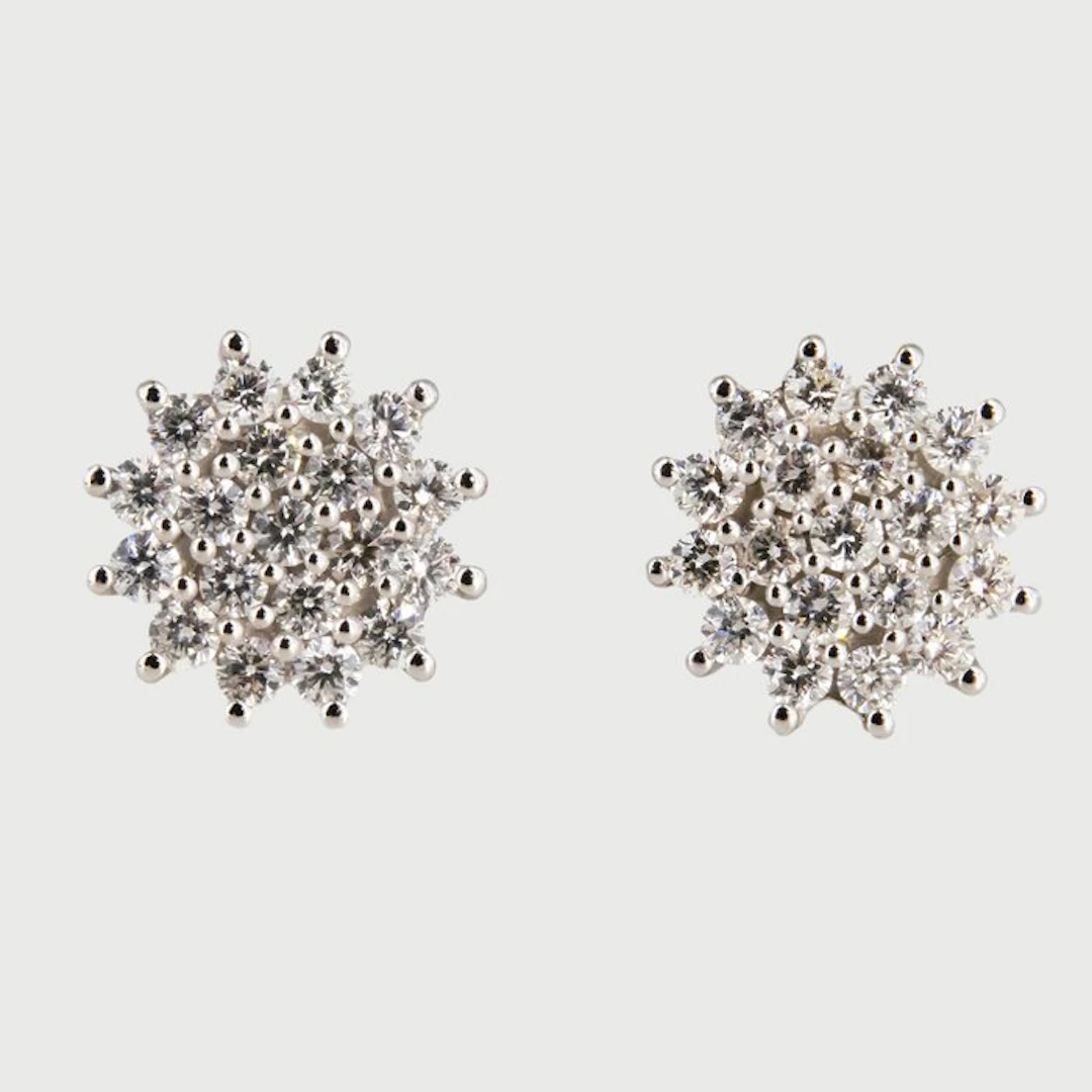 Earrings - 18 kt. White gold - 0.76ct. tw. Diamond (Natural)