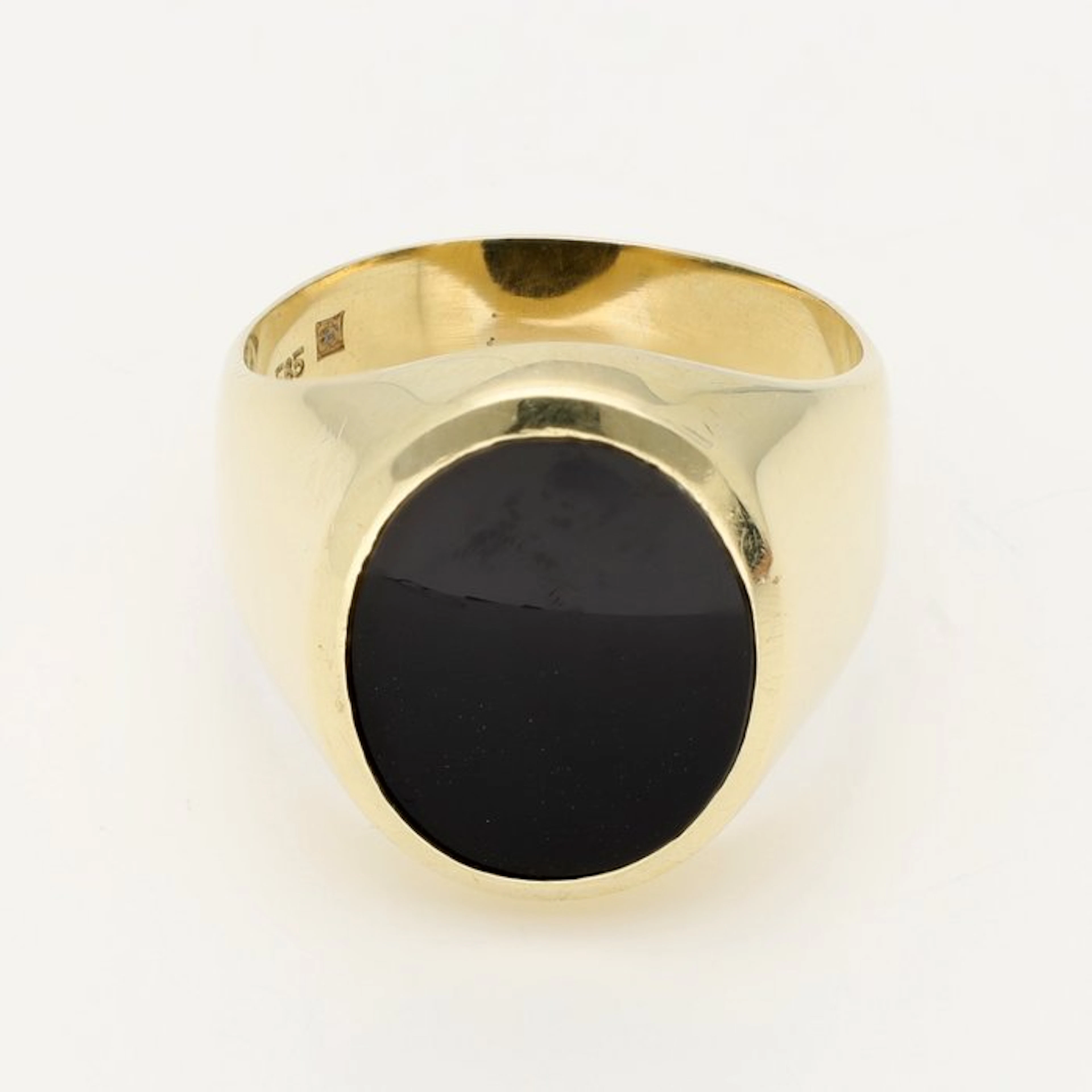 Ring - 14 kt. Yellow gold Onyx