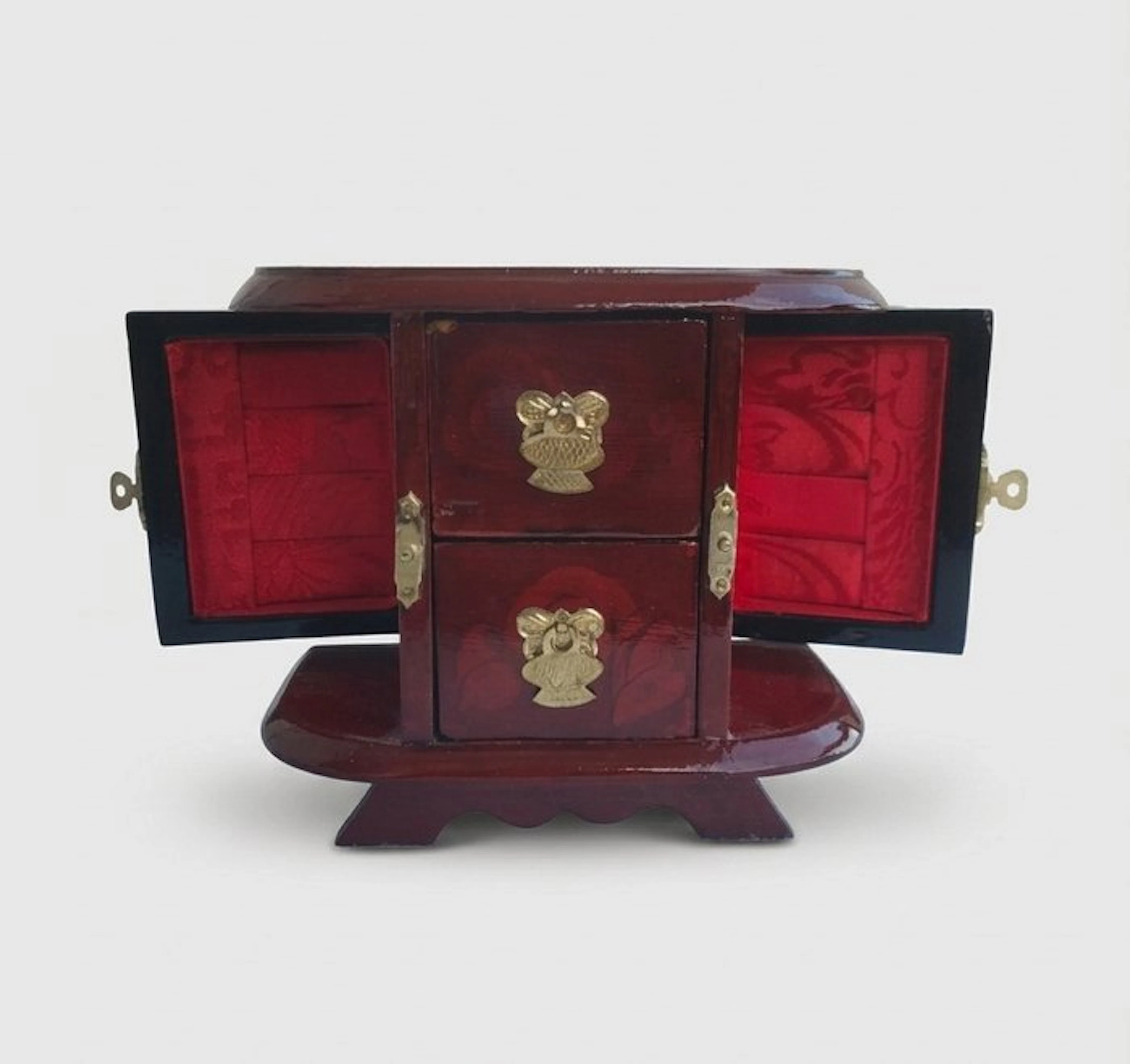 Boîte à bijoux en bois laqué & laiton - Jewellery box - Wood