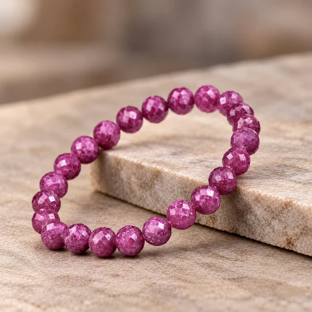 ALGT Certified - High-Quality Natural Ruby Bracelet - A...