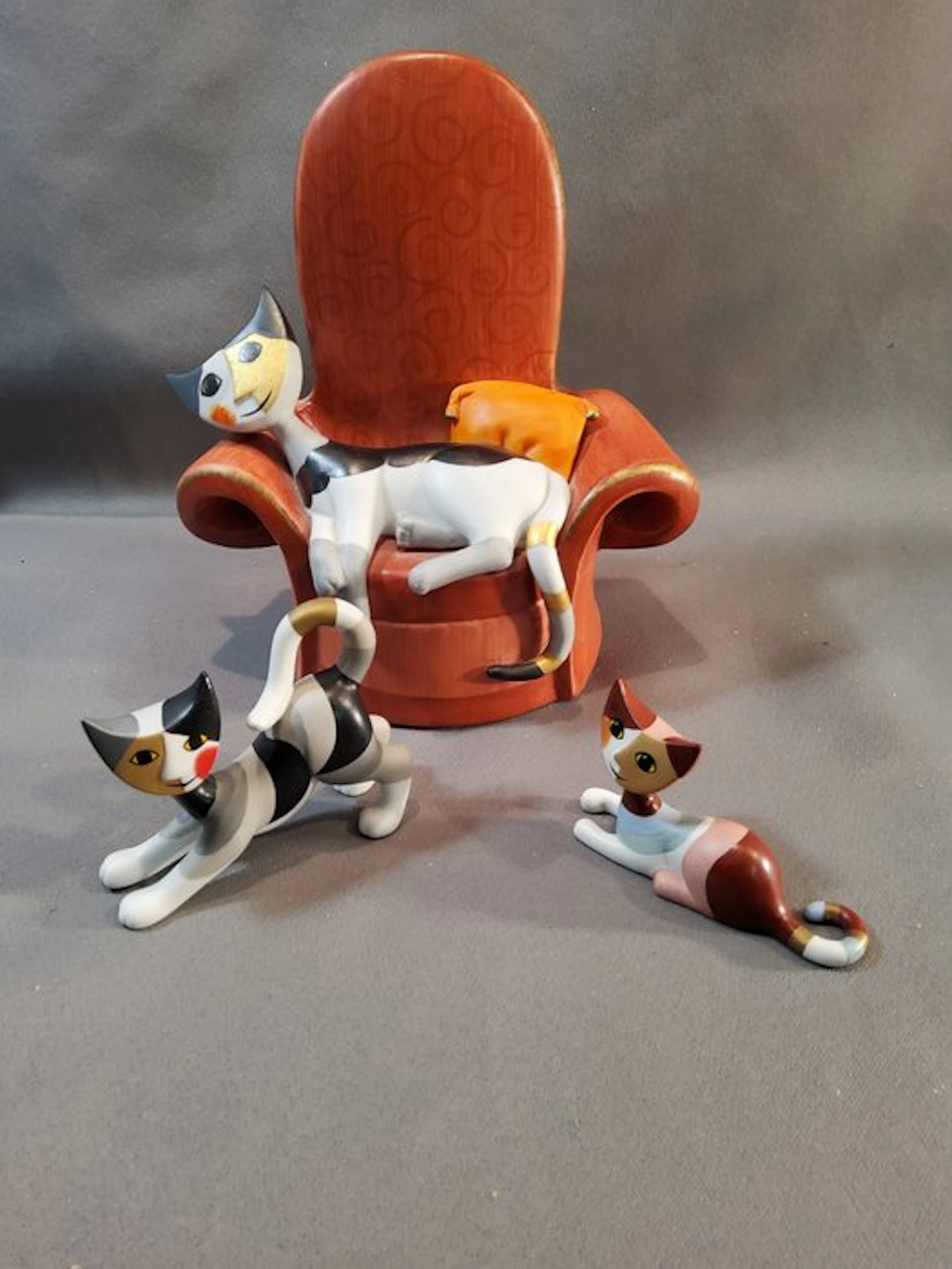 Goebel - Figurine - Katzen auf Sessel Spieluhr (3) - Porcelain