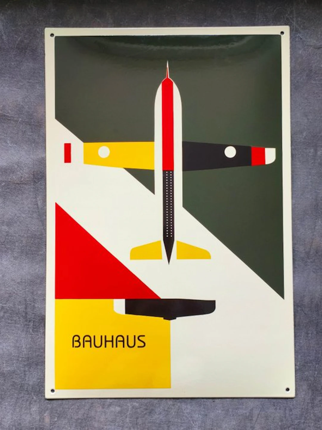 Bauhaus - enamel sign BAUHAUS Flugzeug airplane Emailschild Emaille Schild