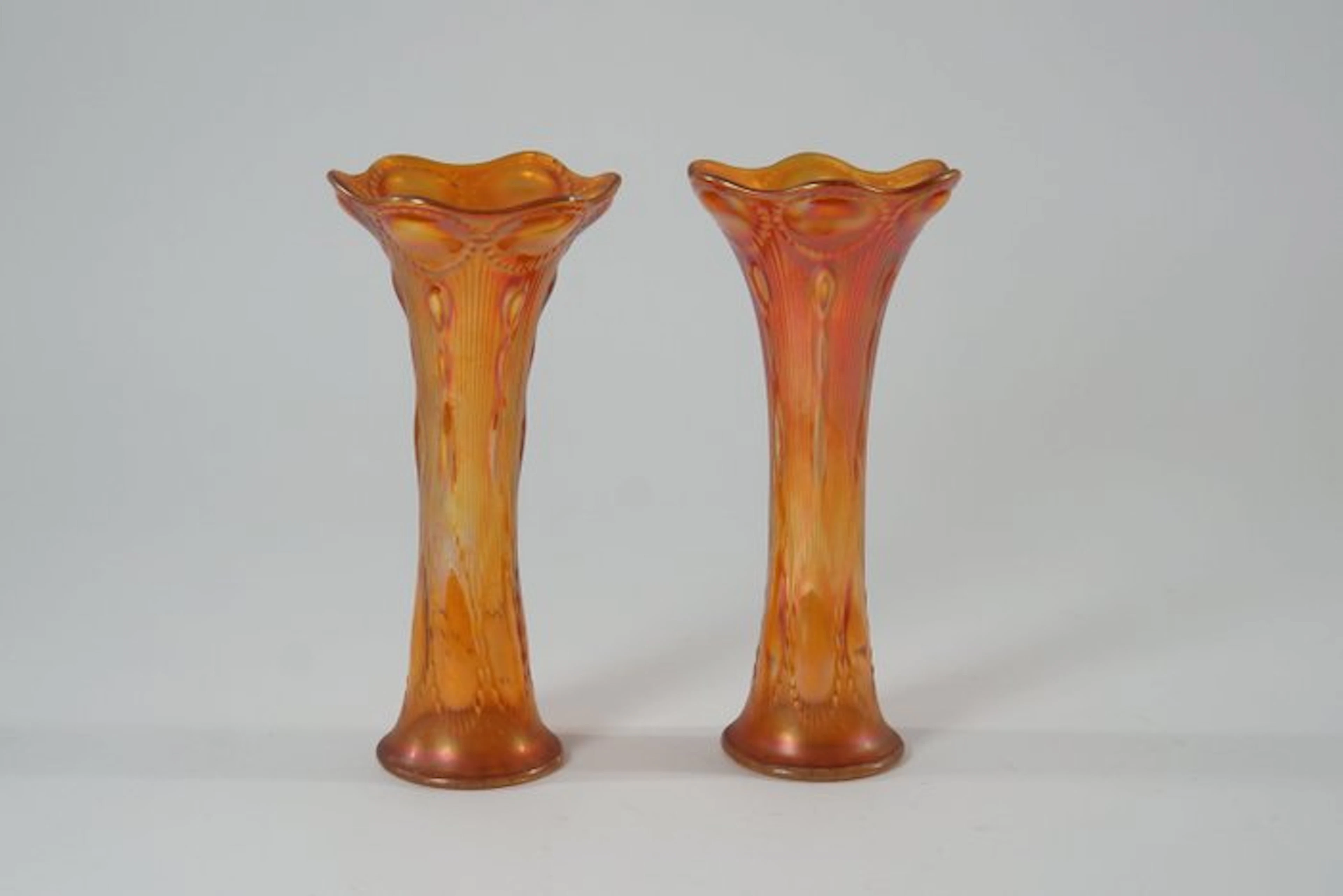 Imperial Glass Company - Vase (2) - Carnival glass - set