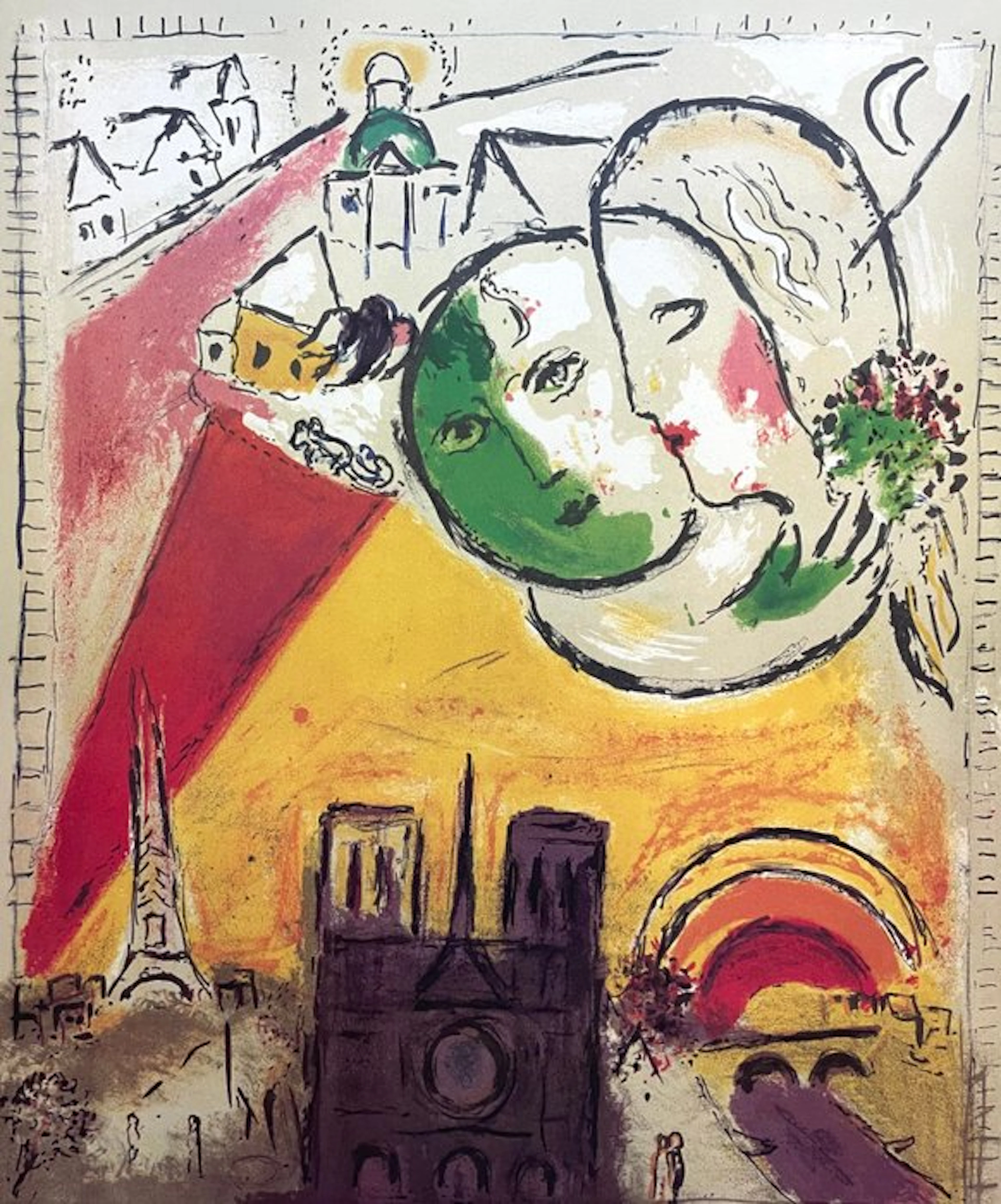 Marc Chagall (after) - Le Dimanche - Offset lithograph...