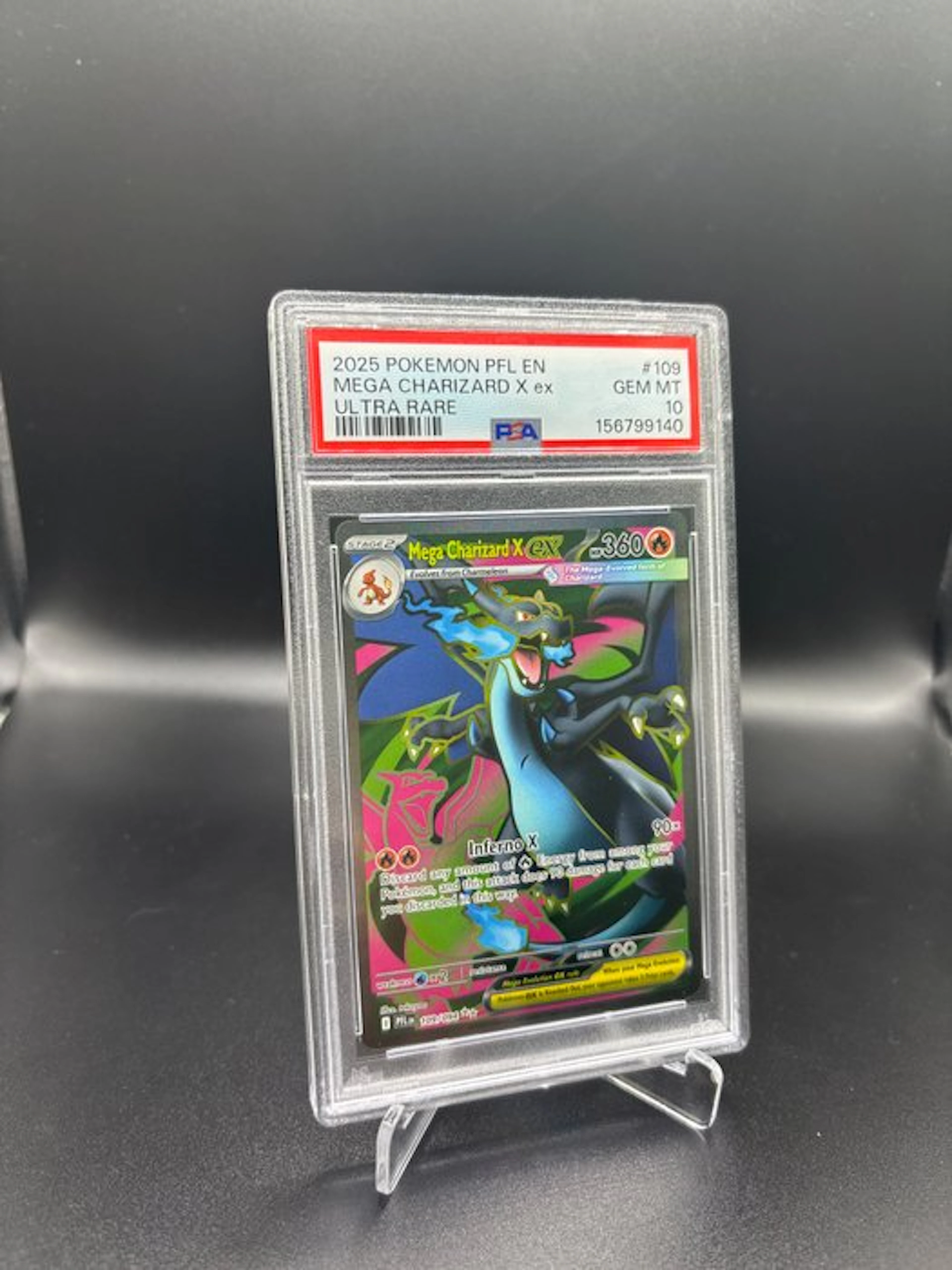 Pokémon - 1 Graded card - Mega Charizard X #109 Full art - PSA 10