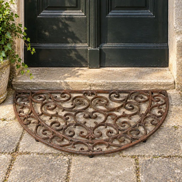Decorative ornament - Elegant cast-iron doormat in a...