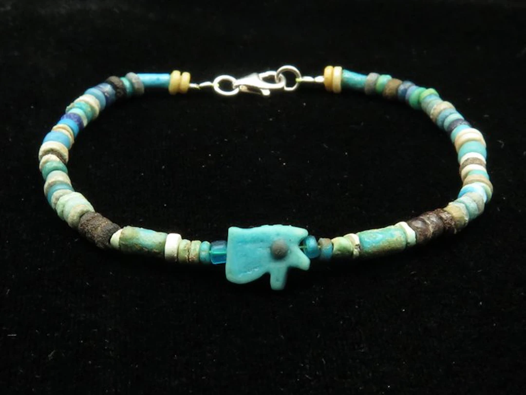 Ancient Egyptian Bracelet made of Glass and Faience Mummy...