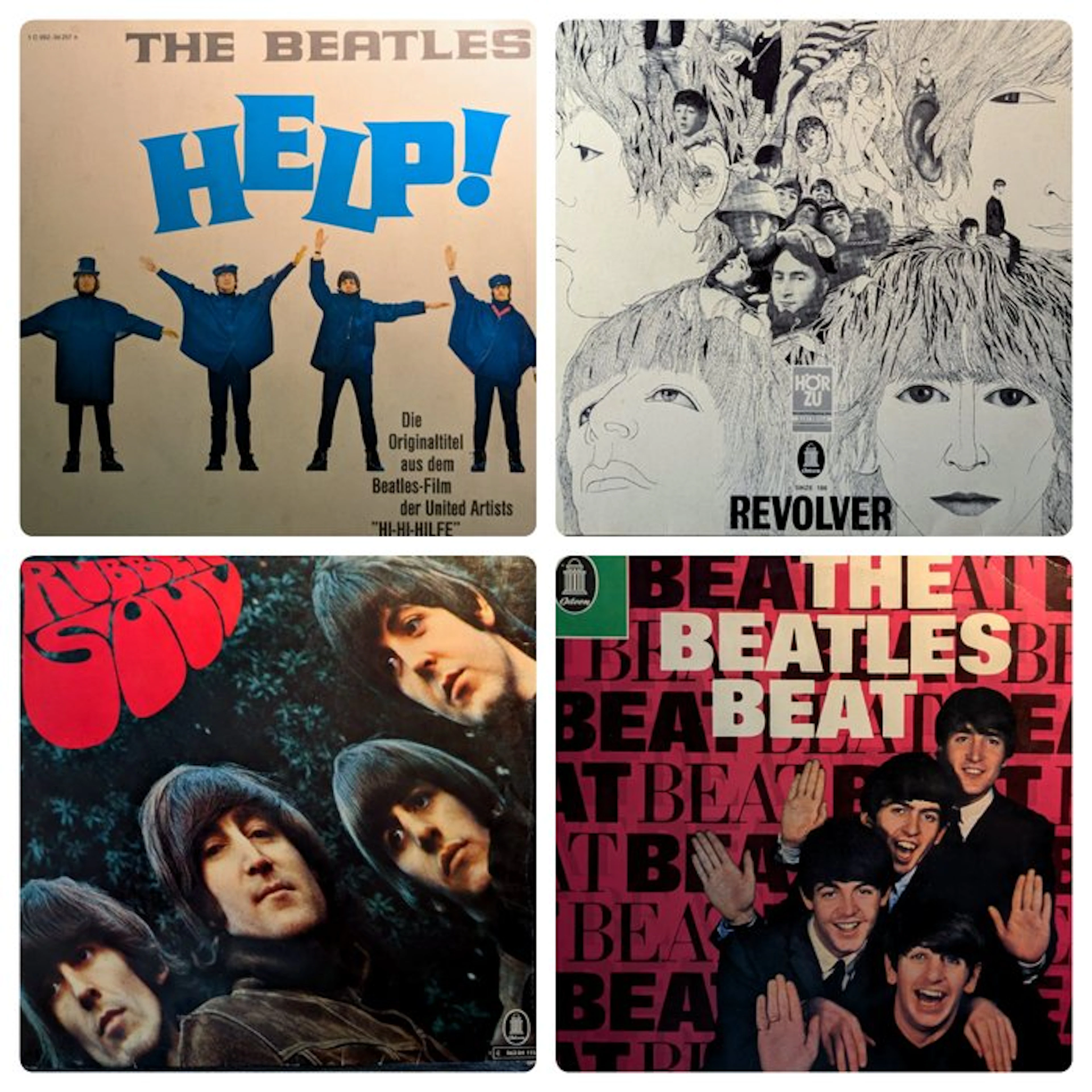 Beatles - 4 vinyl records/LPs - Revolver - Rubber Soul...