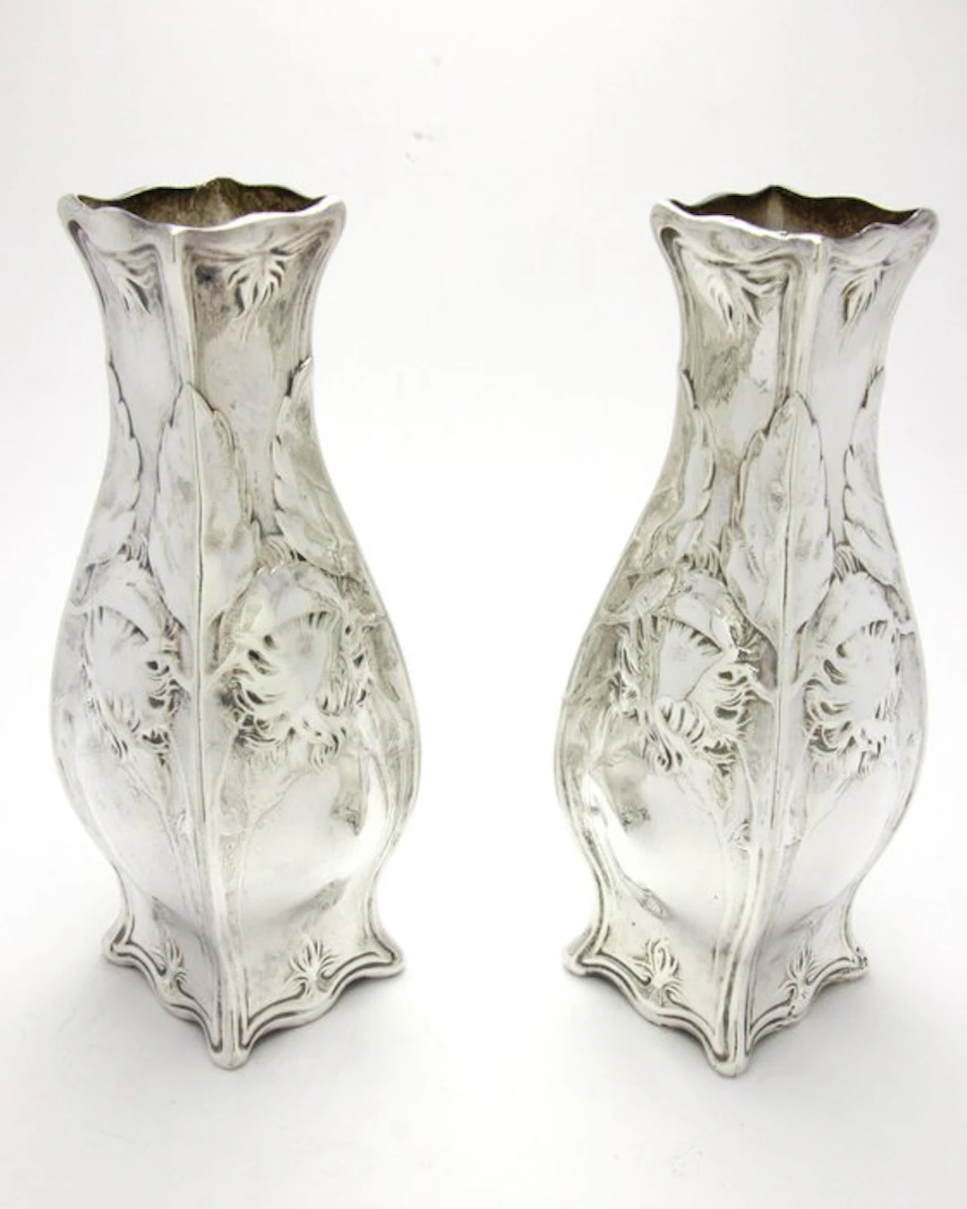 Christofle, Gallia - Vase (2) - Silverplated - Pair of Art Nouveau Vases