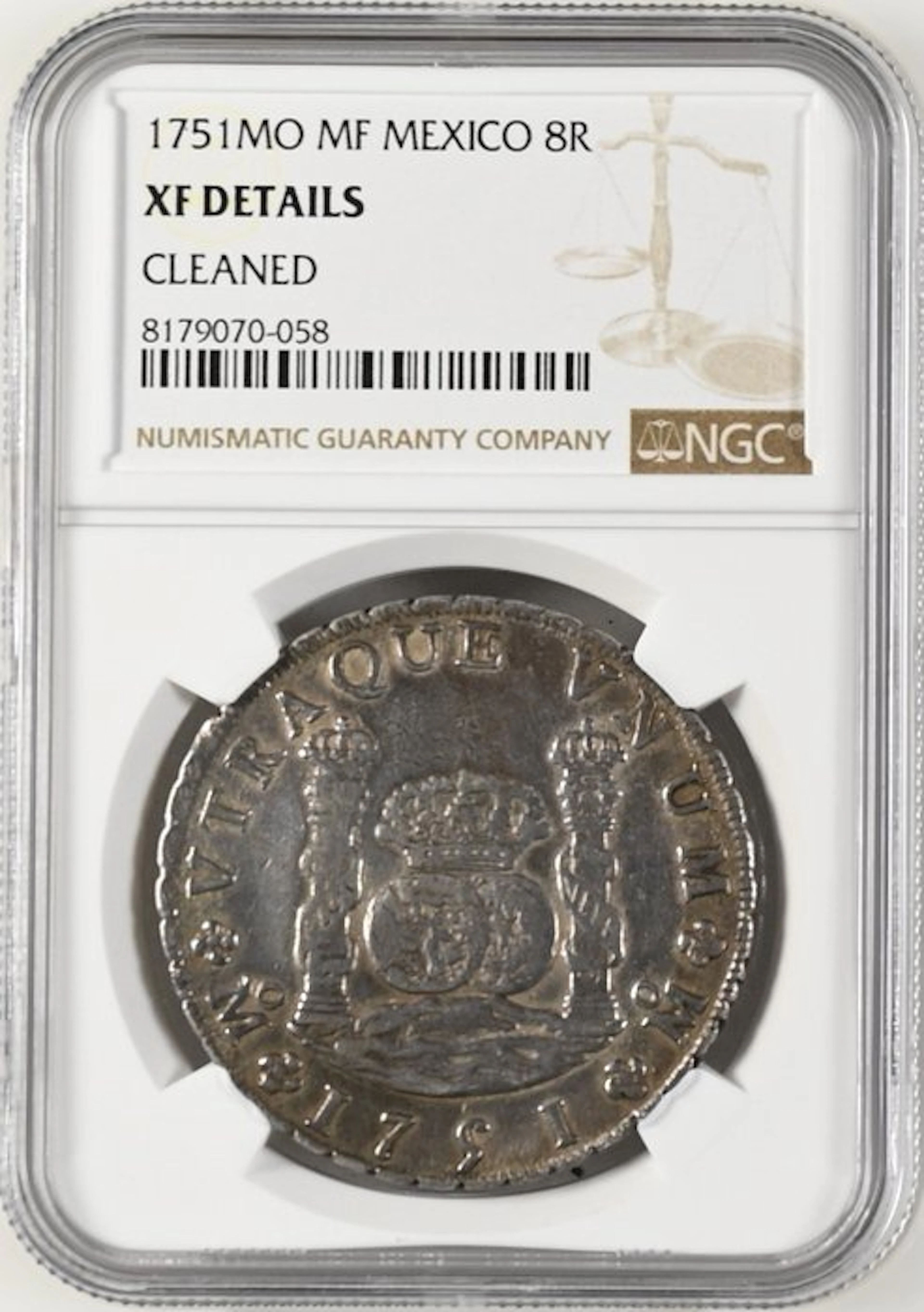 Spain. Fernando VI. 8 Reales Acuñados en la ceca de México, 1751.