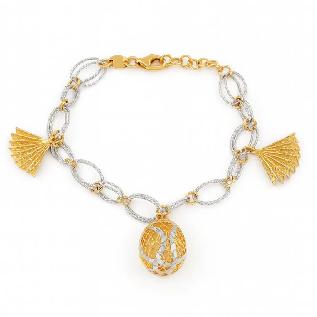 Bracelet - 18 kt. White gold, Yellow gold - Made in Italy - Handmade