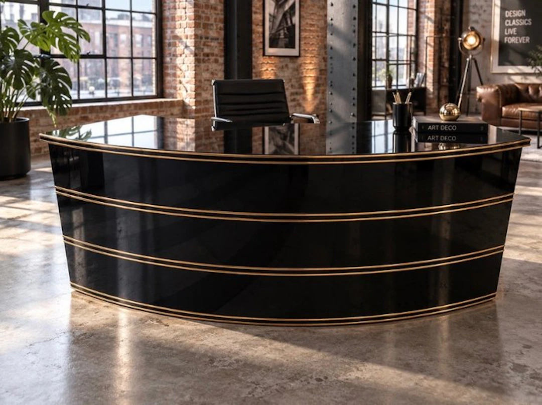 Desk - Wood - Art Deco style high-gloss finish