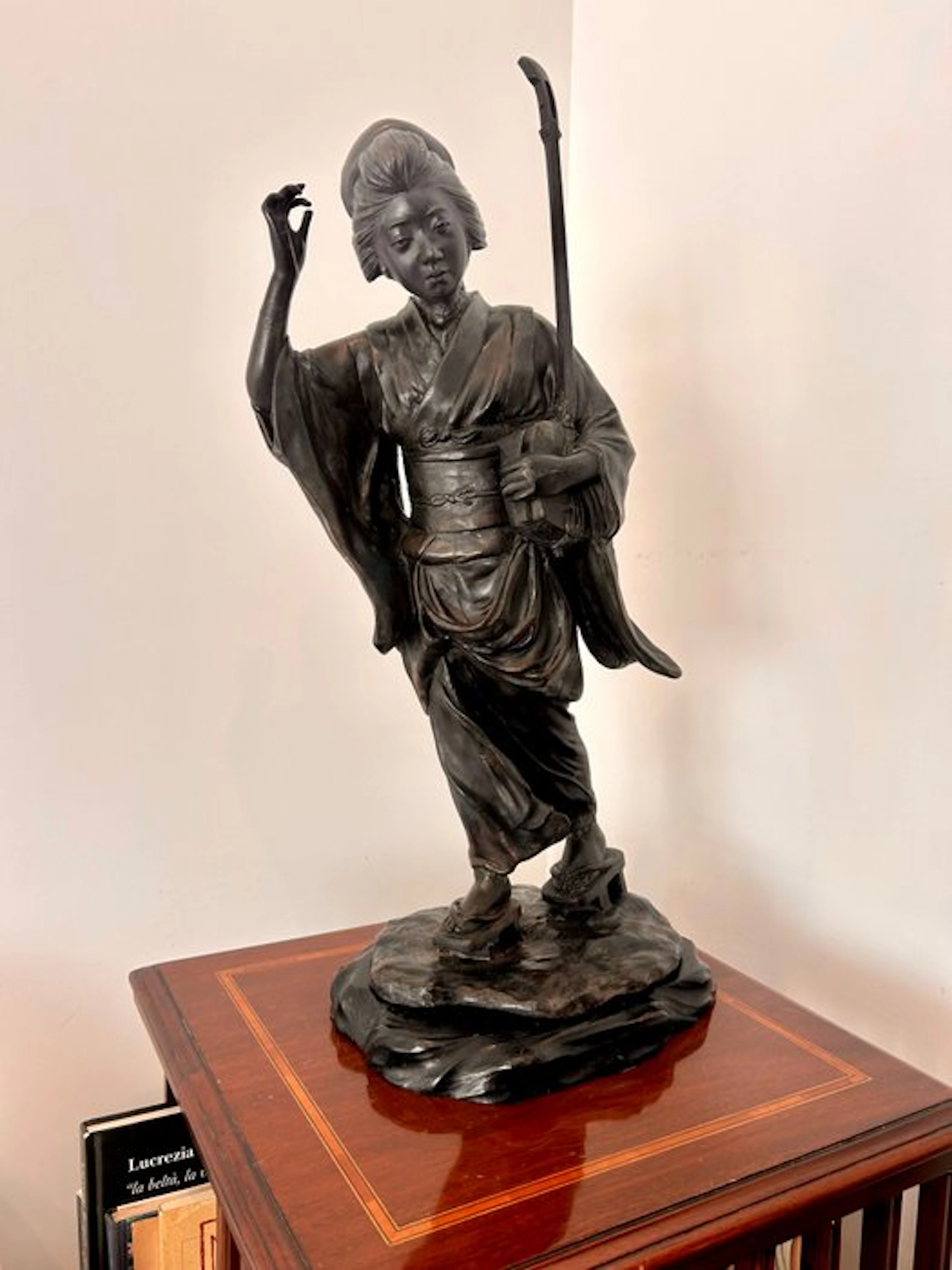Geisha - Sculpture Bronze - Genryusai Seiya (1868-1912)...