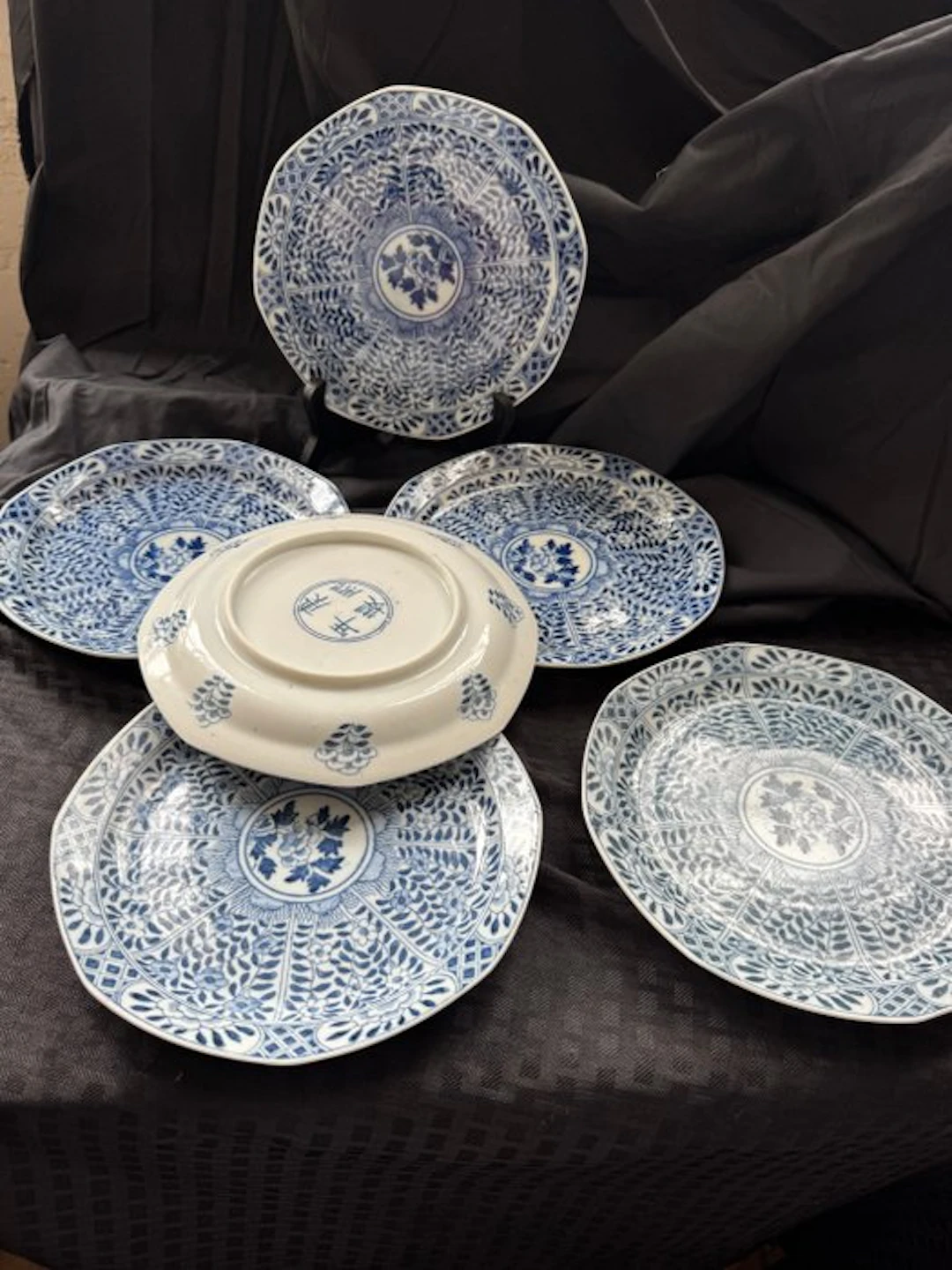 Plate (6) - Porcelain - Set of antique plates