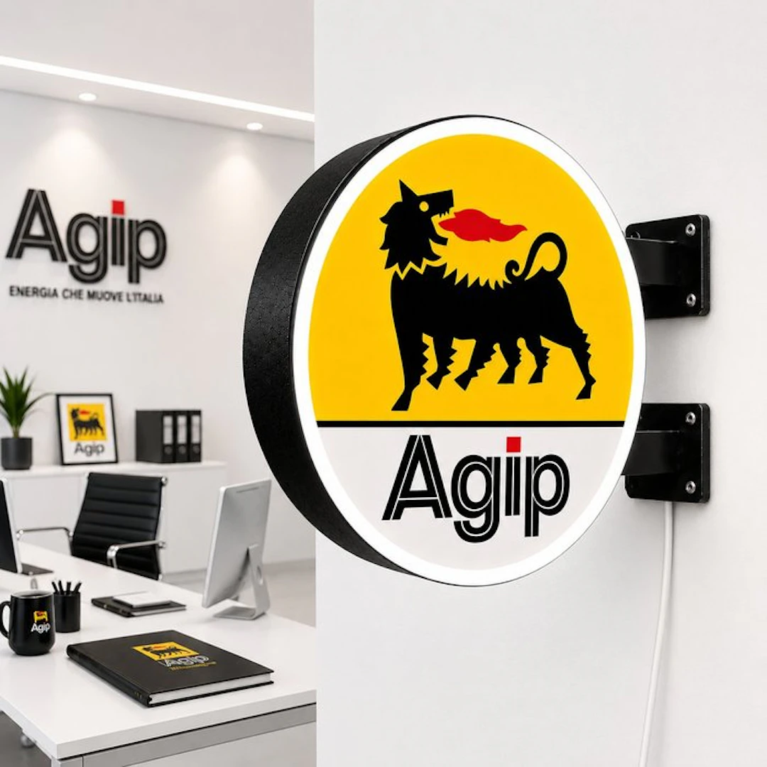 Agip - Agip sign - Lighted sign - Reinforced ABS