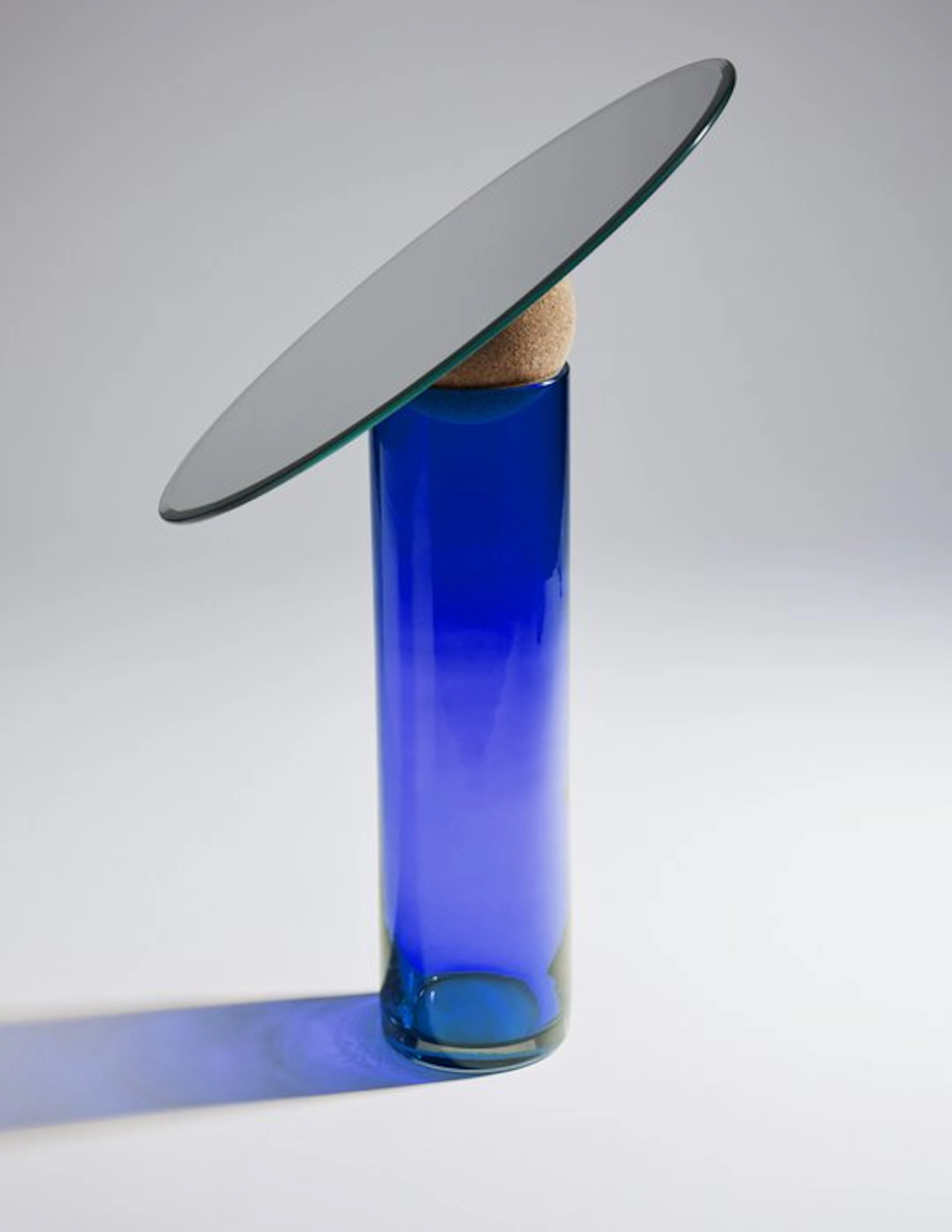 Clémence Birot - Table mirror- Astra 34 - Cobalt - Hand-blown glass, shiny