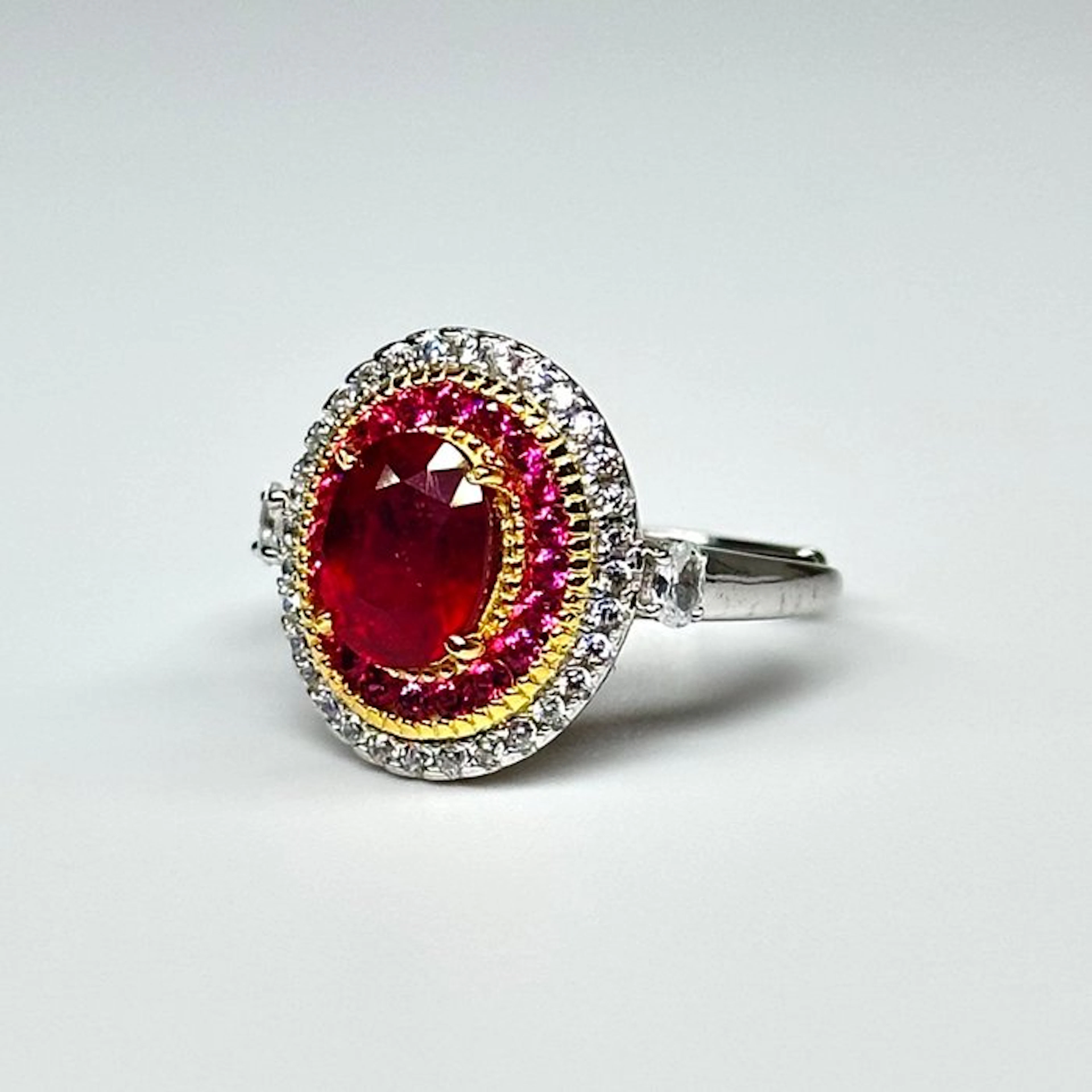 No reserve price - Ring 925 Silver with Natural Ruby