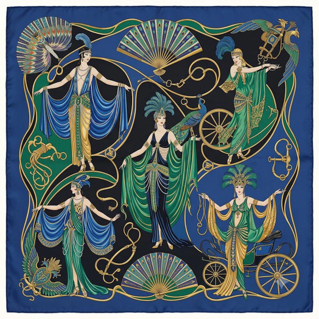 I_KONIQ - Art deco blue flappers Early 900's style