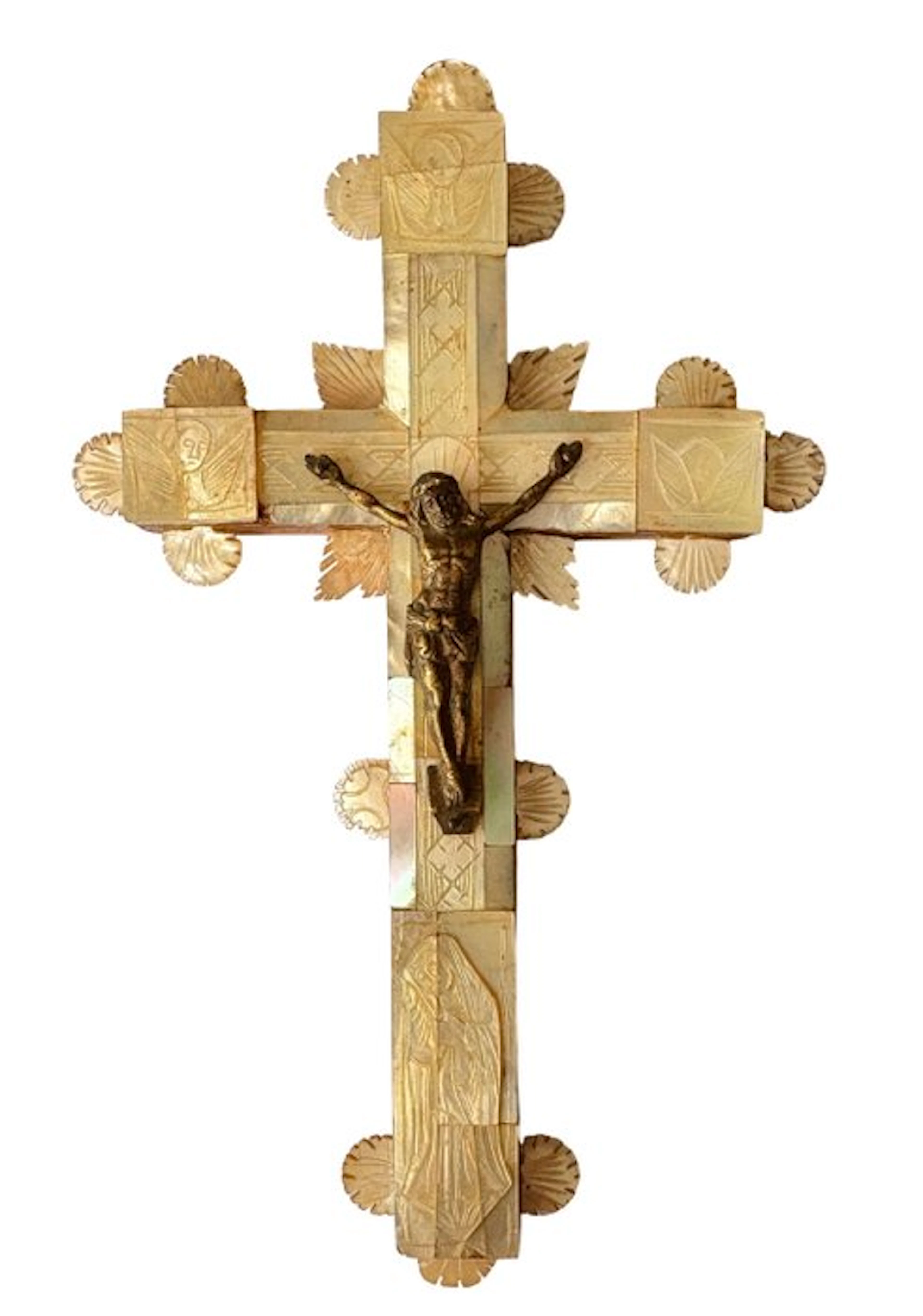 Crucifix - Wood - Mother of Pearl - 1920-1930 - Crucifix...