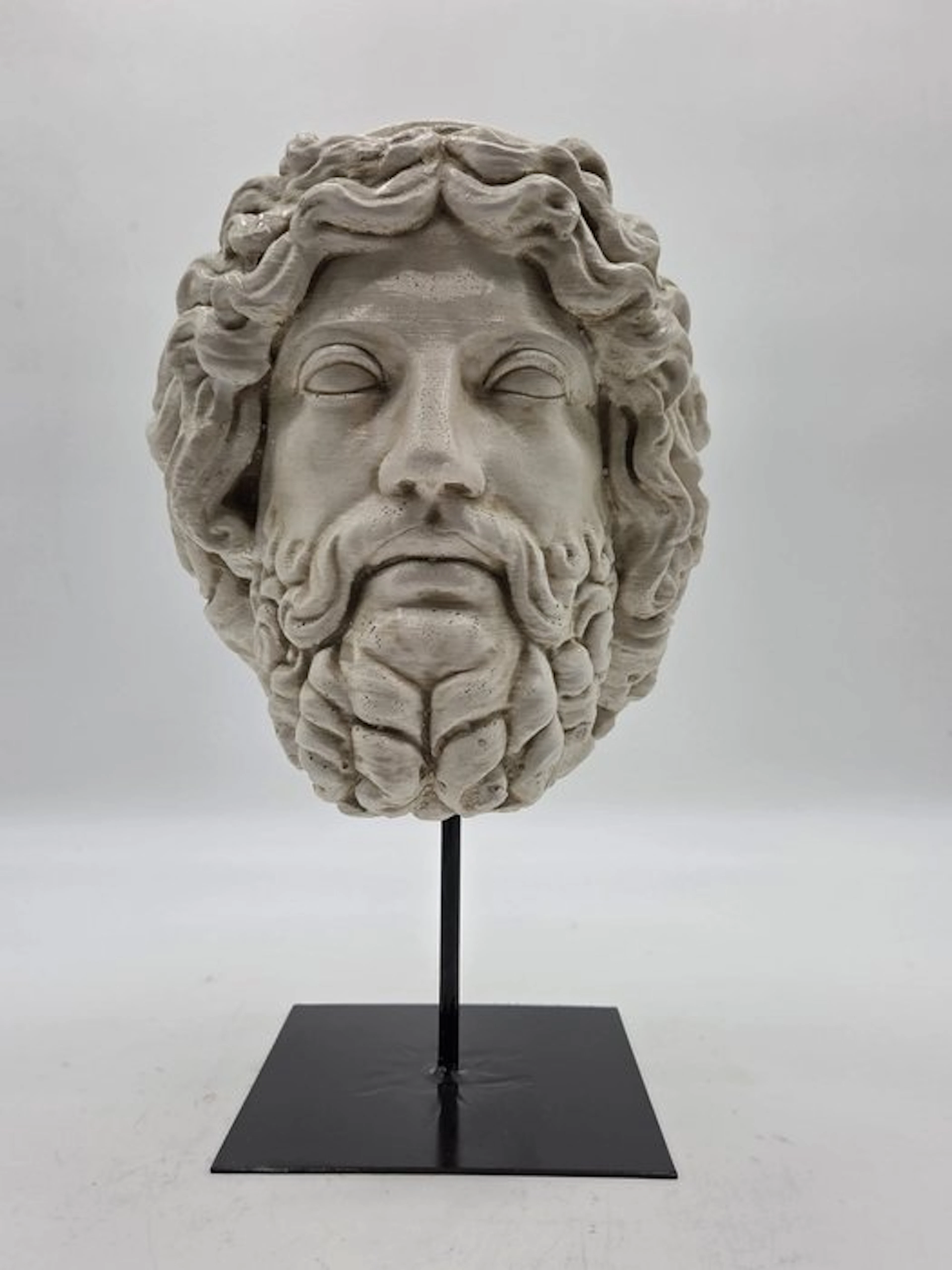 Sculpture, Testa di Zeus - 32 cm - marble powder