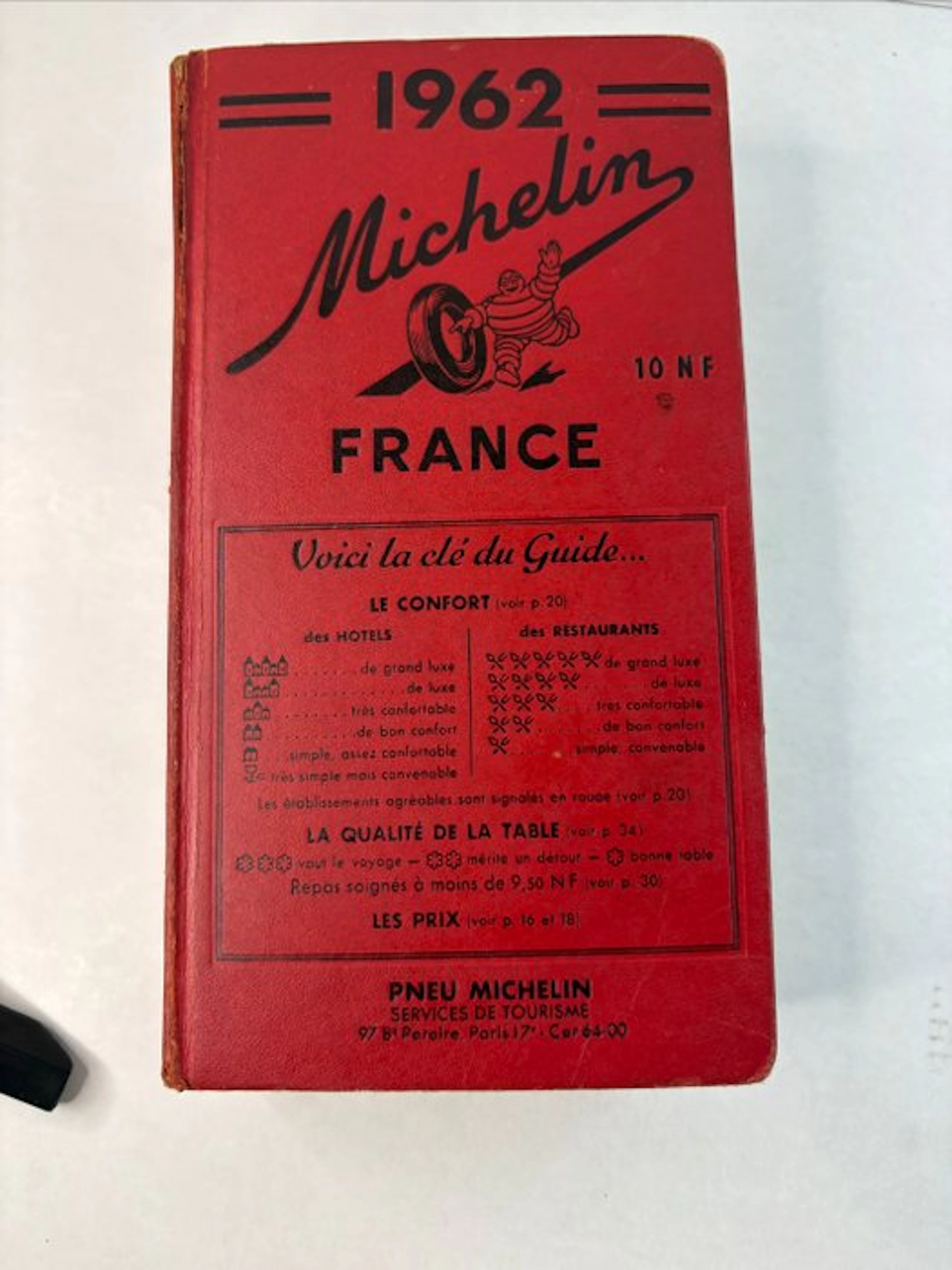 Book - Michelin - Guía Michelin Francia 1962 + documento externos originales