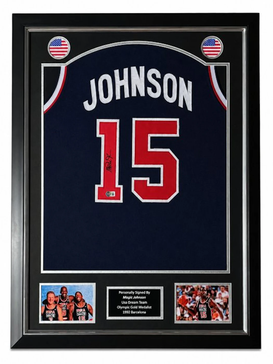 Team USA - NBA - Magic Johnson Singed - Premium Frame - NBA Custom Jersey