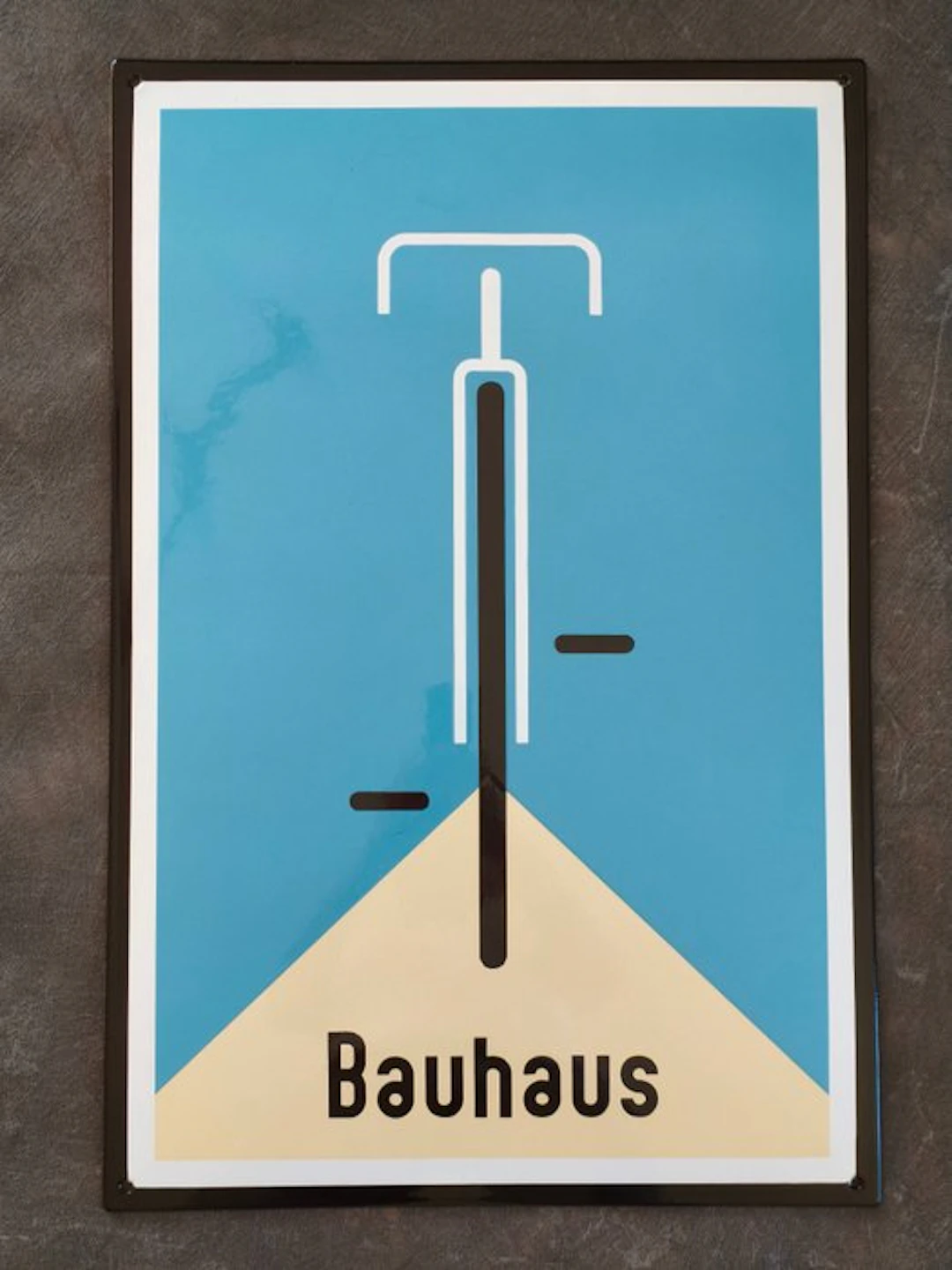 Bauhaus - enamel sign BAUHAUS Fahrrad blau Emailschild Emaille Schild