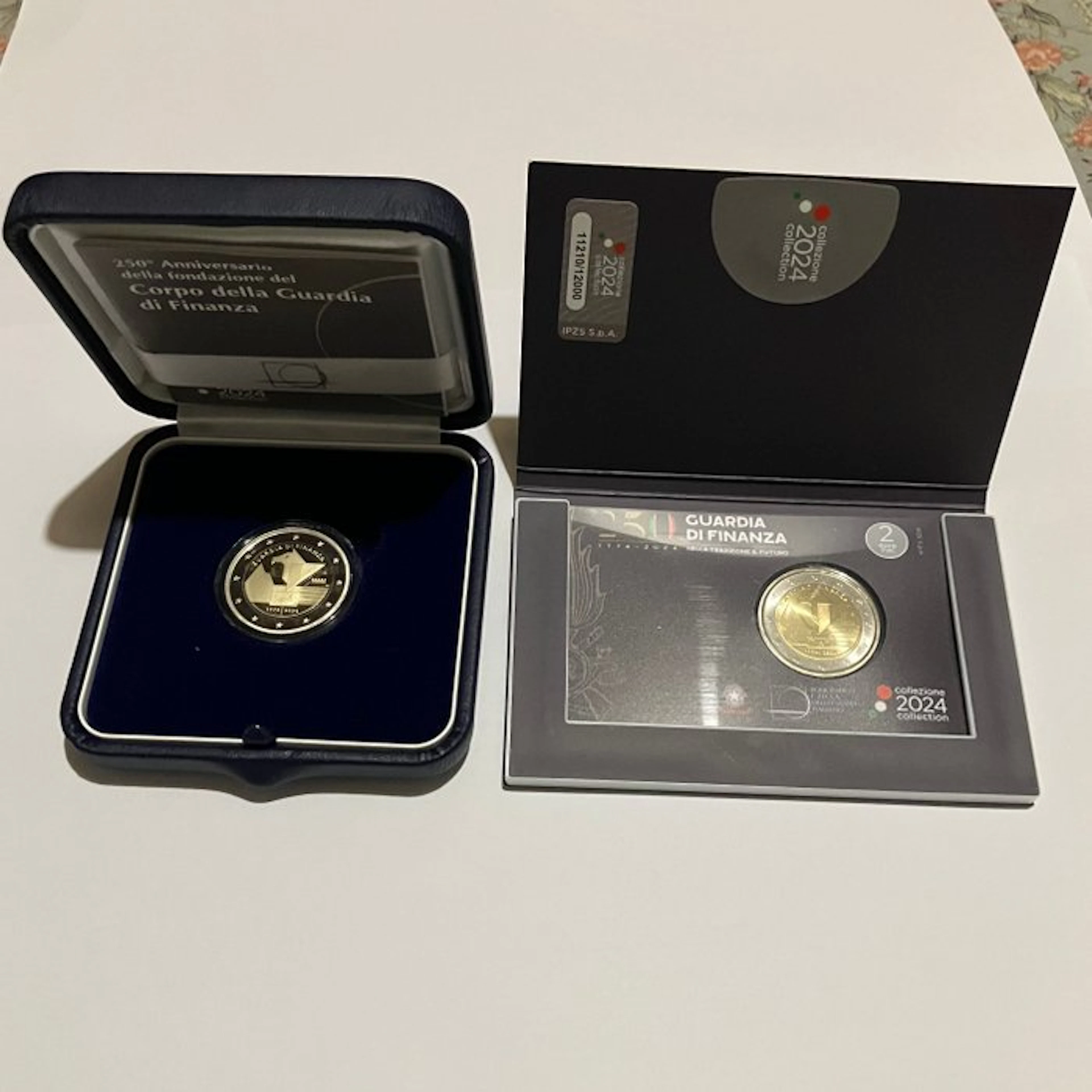 Italy. 2 Euro 2024 "Guardia di Finanza" (2 coins) Proof + BU (No reserve price)