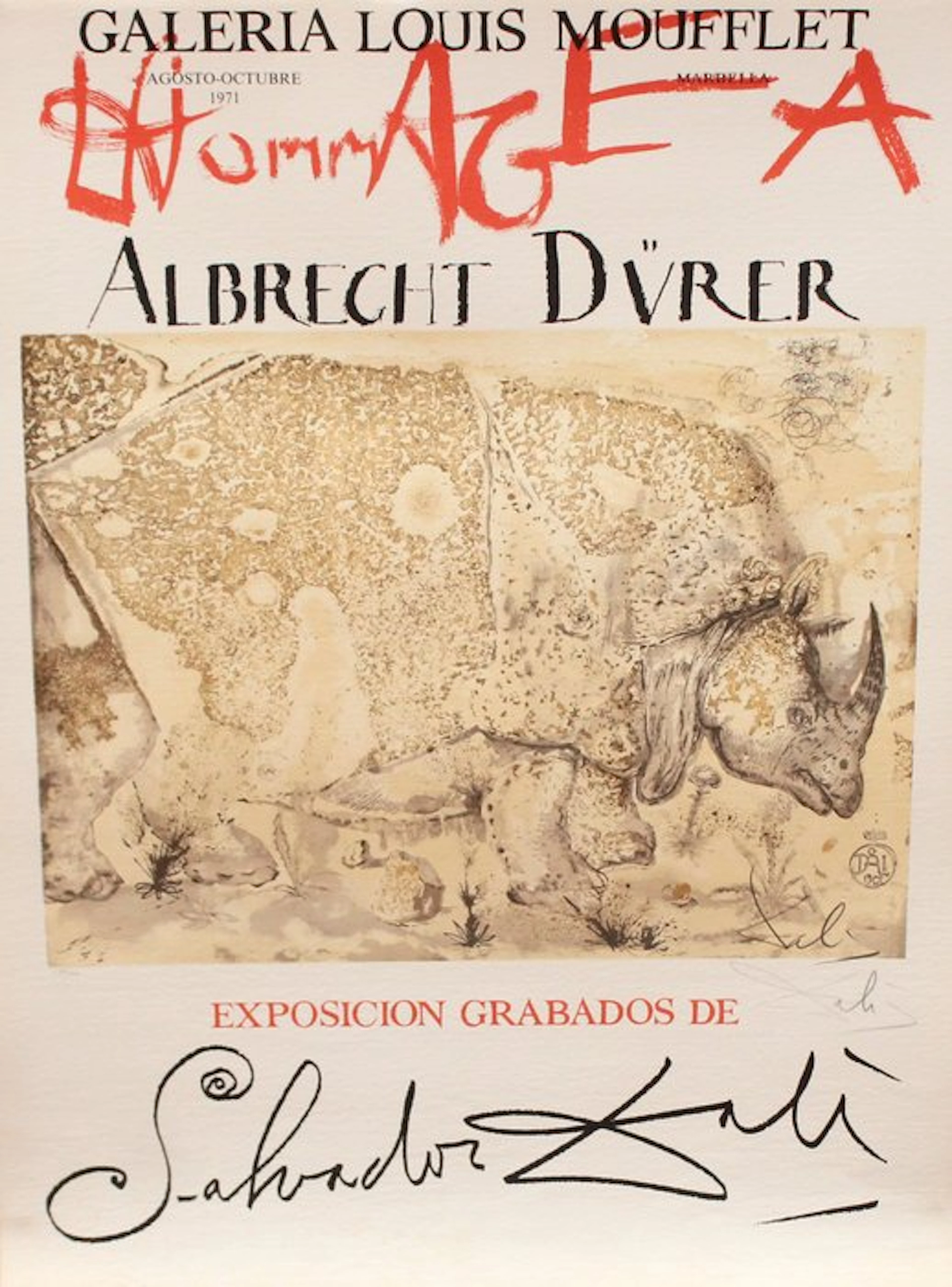 Salvador Dali (1904-1989) - Rinoceronte -Homenaje a Alberto Durero-