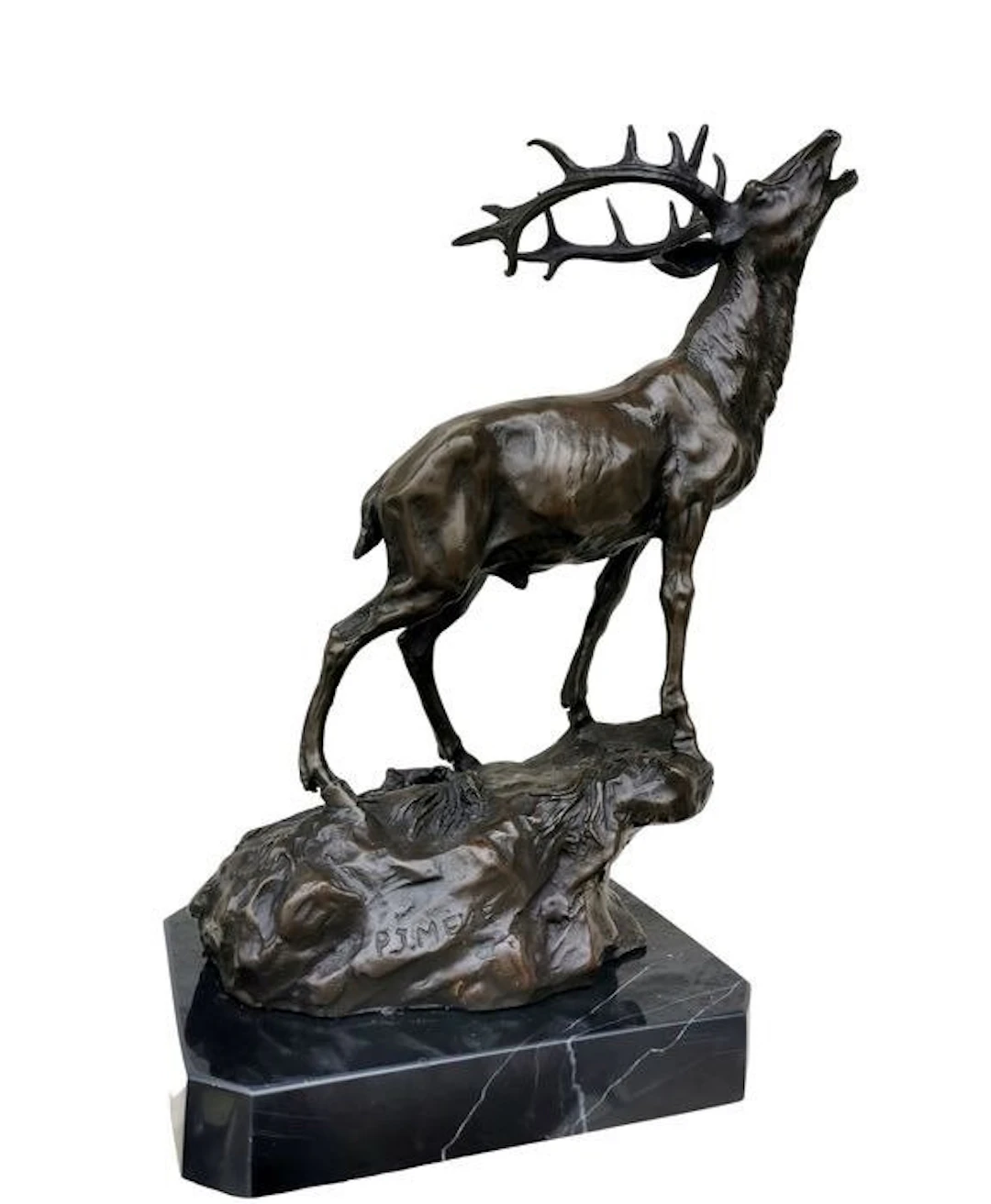Figurine - Edelhert - Bronze, Marble
