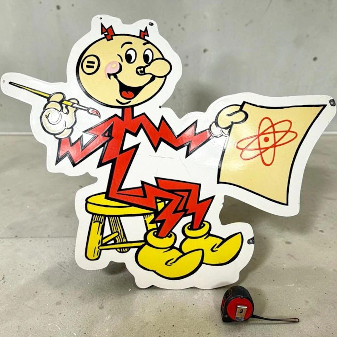 Reddy Kilowatt - Enamel plate - XL - Enamel