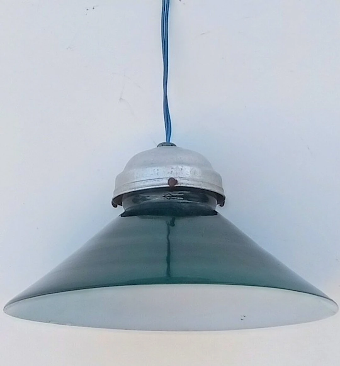 Hanging lamp - opal glass - green opaline lamp