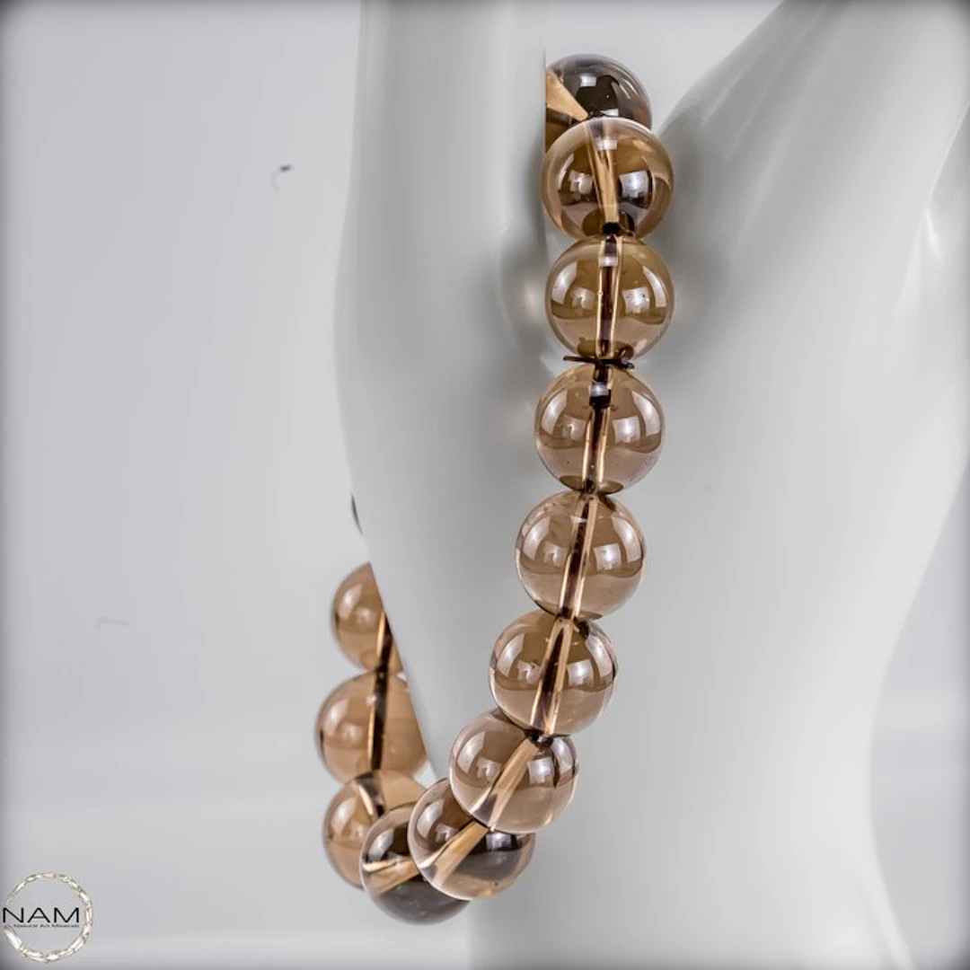 Natural smoky quartz gemstone bracelet – high-quality...
