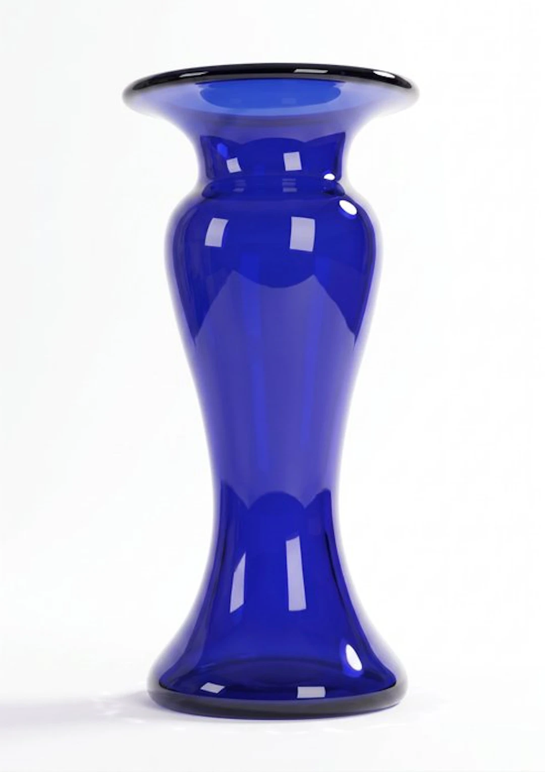 Vase - Italy - Large summer-thick-walled vase - cobalt blue glass