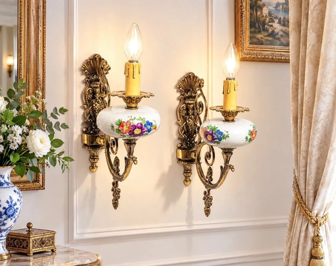 Wall sconce - Brass, Ceramic