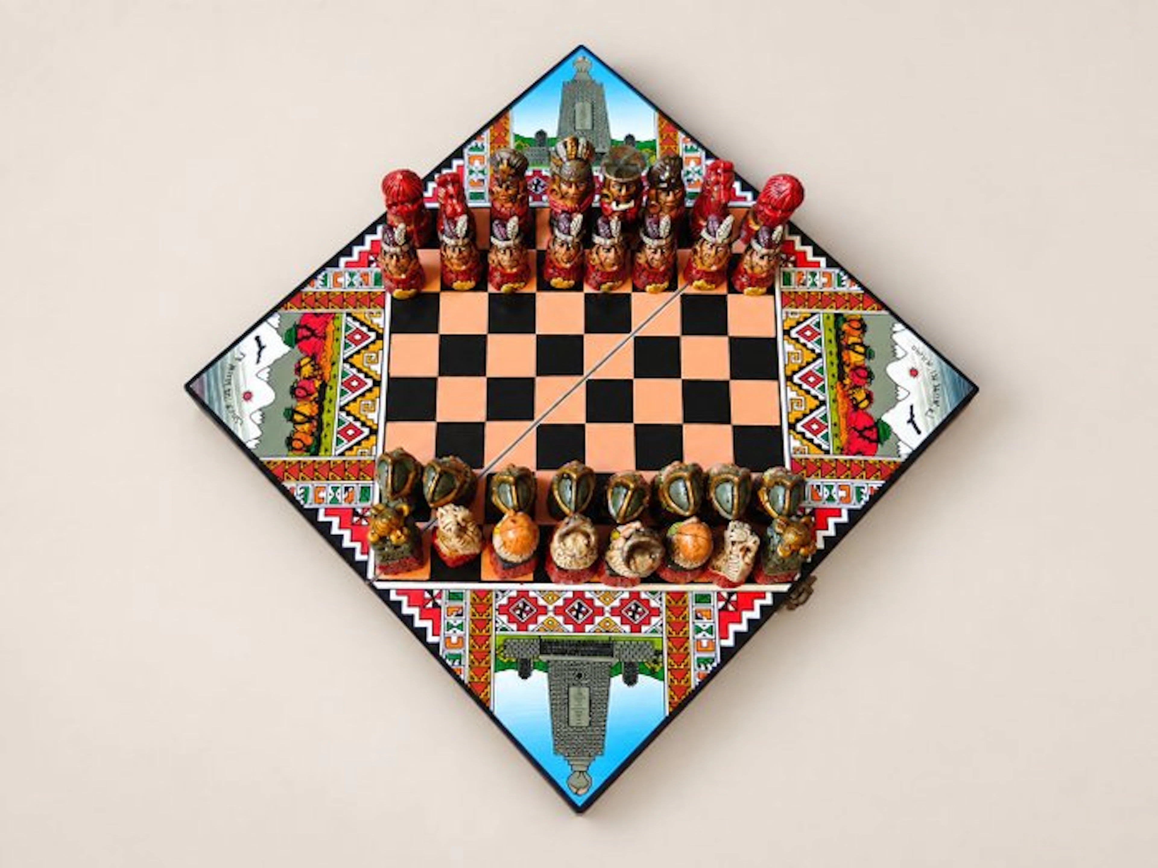 Jaime Perugachi - Chess set - 32 miniaturas pintadas a mano - Ceramics