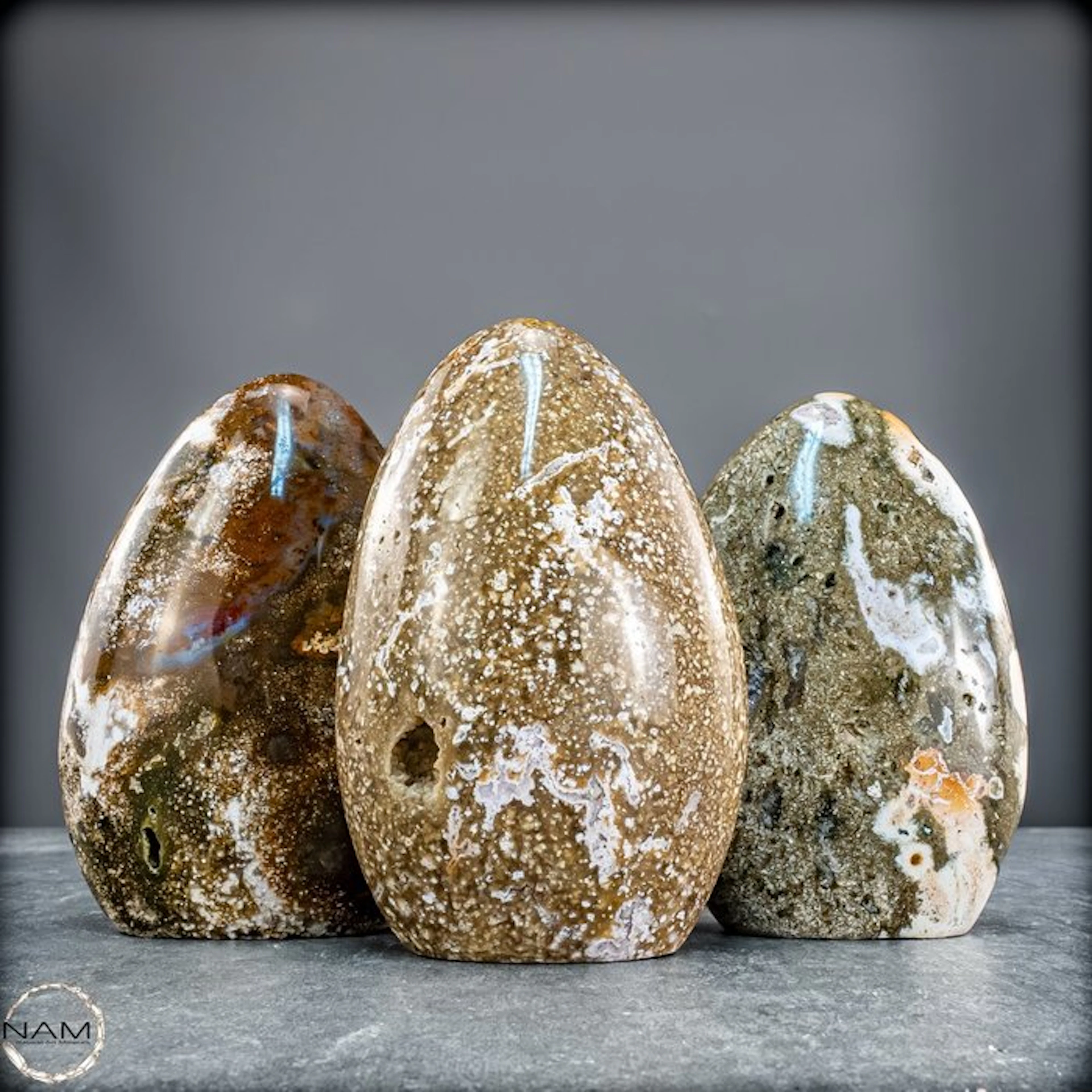 Ocean Jasper freeforms – a three-piece ensemble with a...