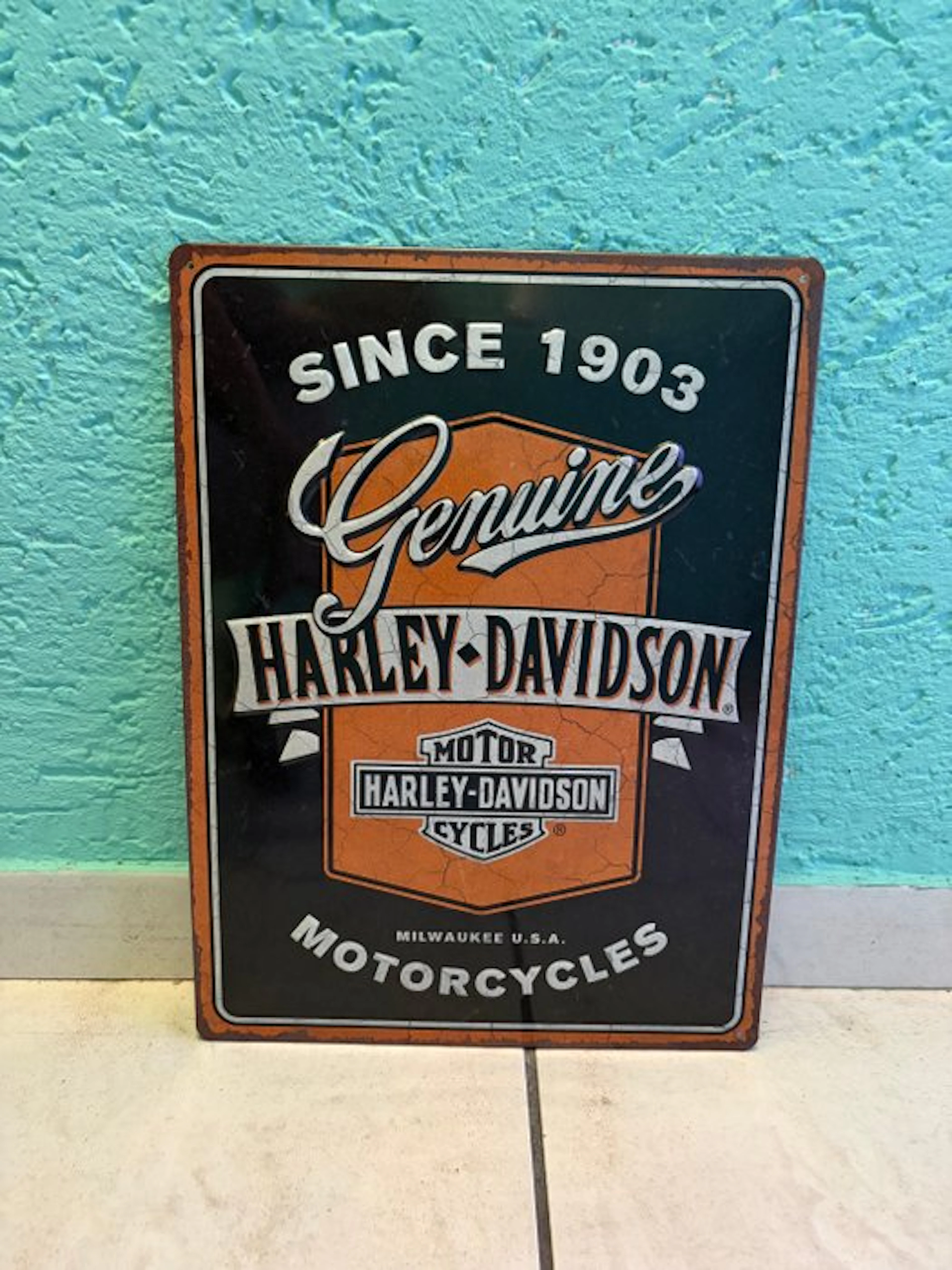 Harley-Davidson - Harley-Davidson HD Genuine Motorcycles - Sign - Metal