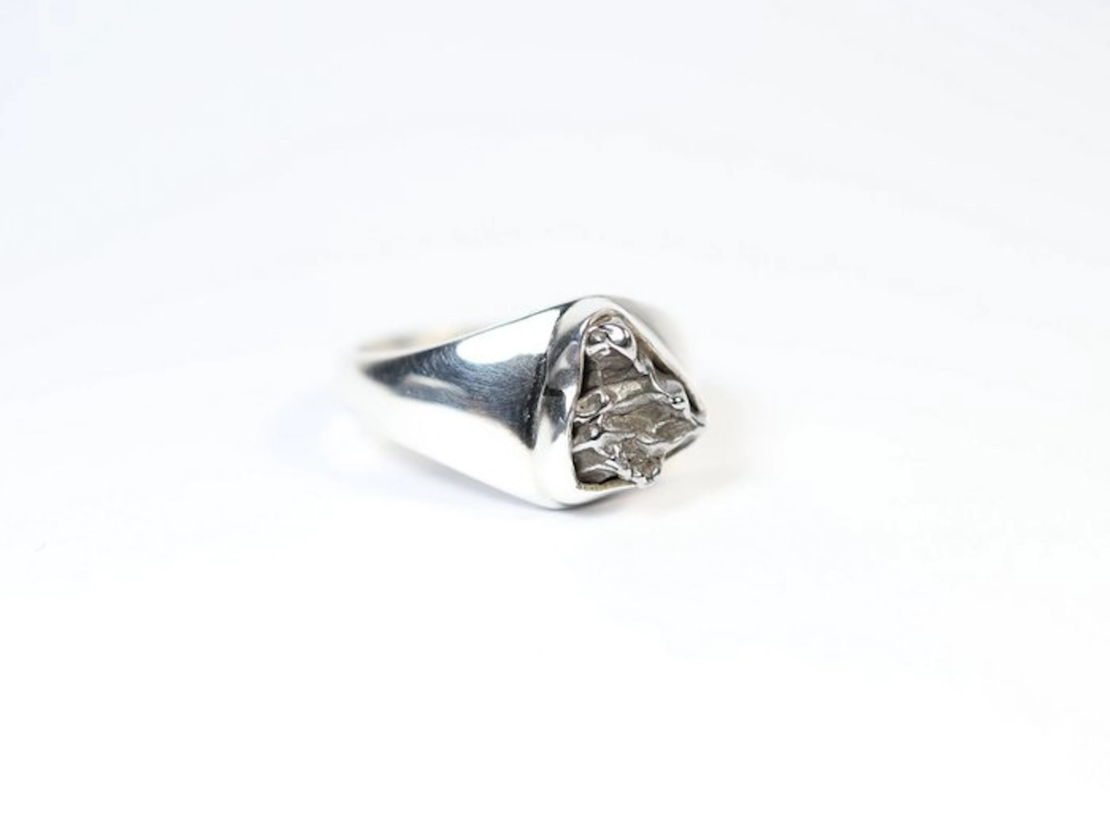 Meteorite Campo del Cielo ring / new 925. Sterling silver - 9.36 g - (1)